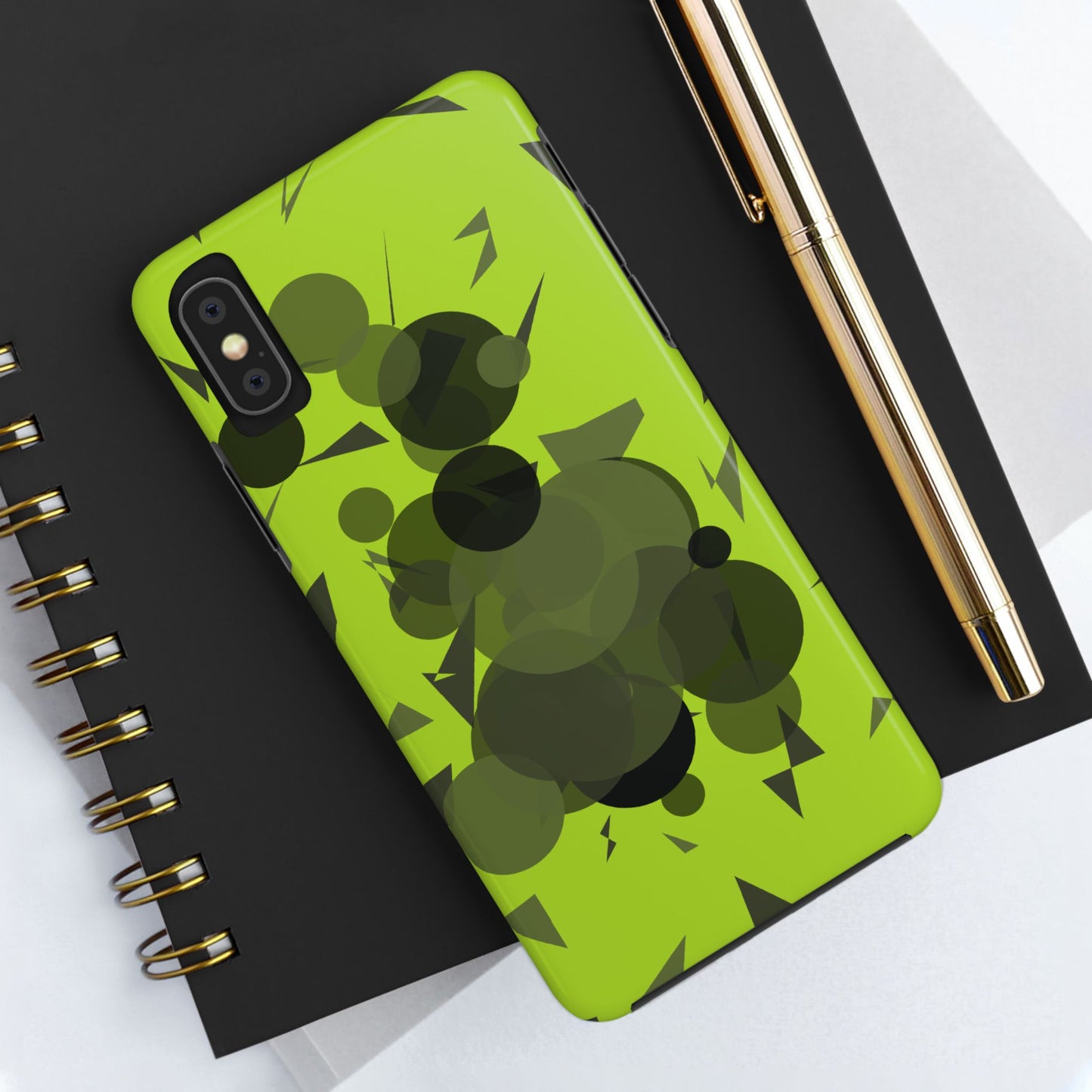 Lime Green Abstract Pattern Tough Phone Cases, Case-Mate