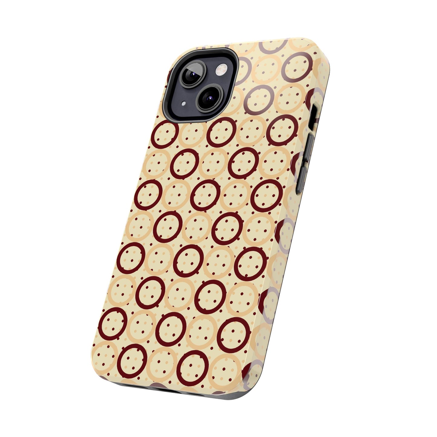 Beige Circle Dot Abstract Pattern Tough Phone Cases, Case-Mate