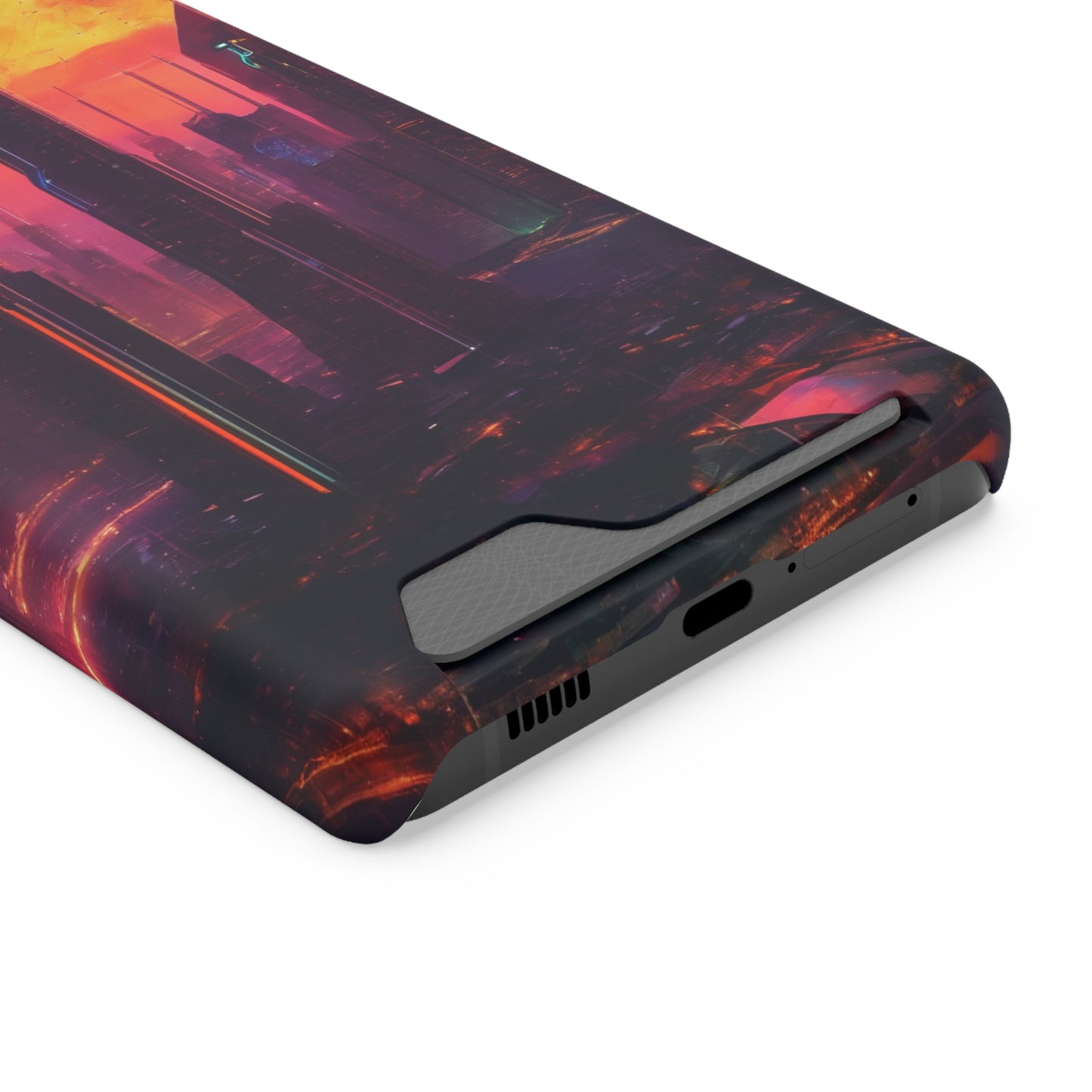 Cyberpunk Neon Card Holder Phone Case MagSafe