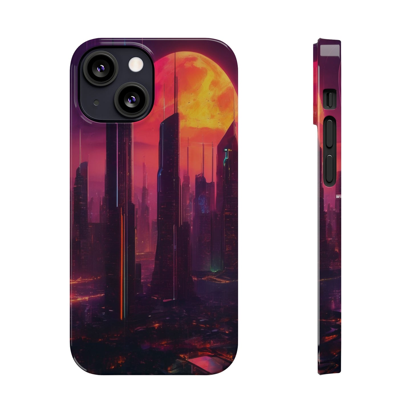 Slim Phone Case: Glossy Lexan, Impact-Resistant, Wireless Charging