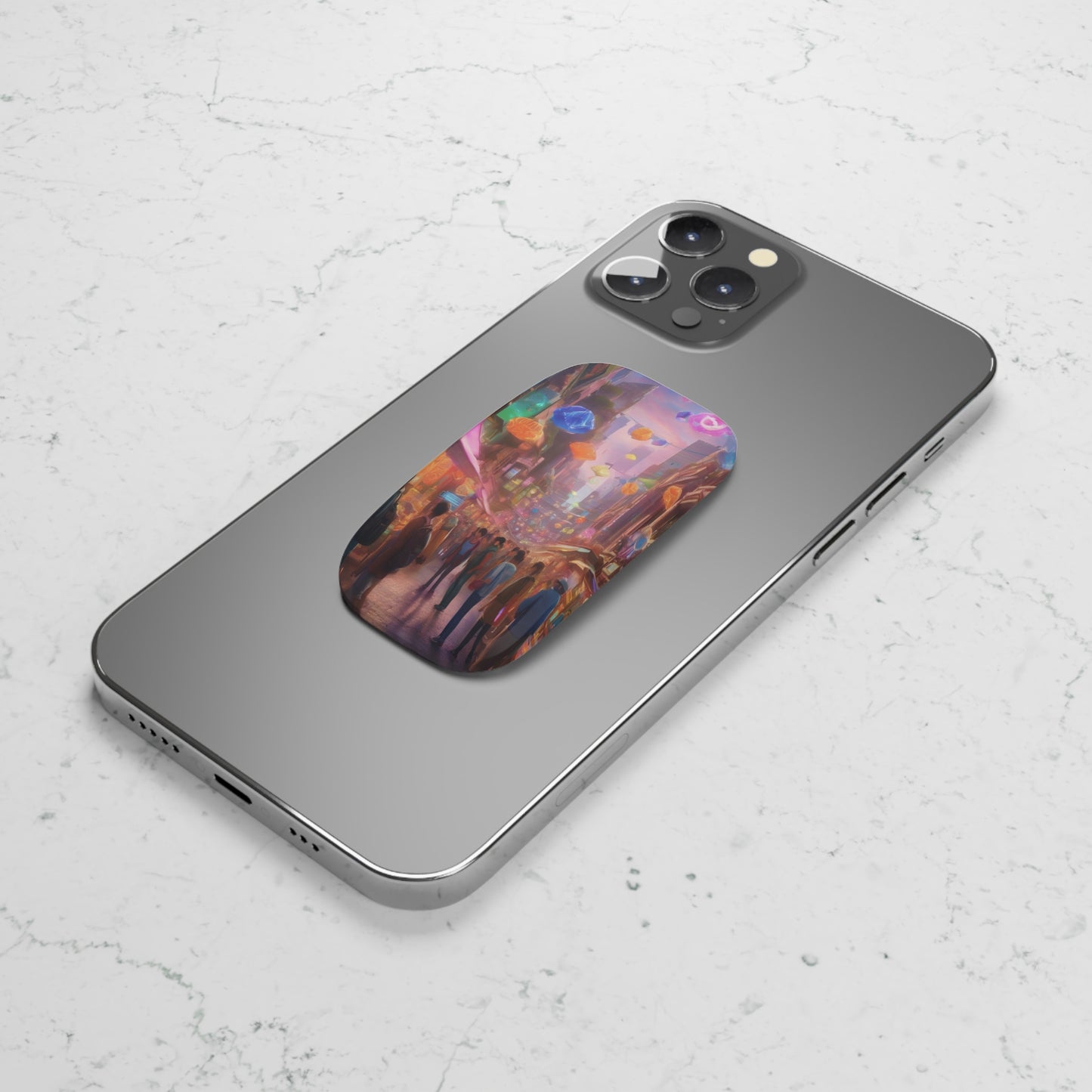 Phone Grip: Reusable Adhesive Holder & Kickstand