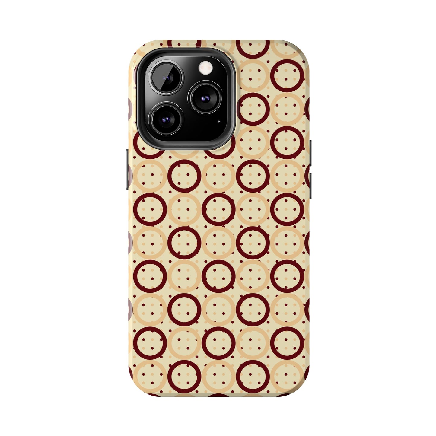 Beige Circle Dot Abstract Pattern Tough Phone Cases, Case-Mate