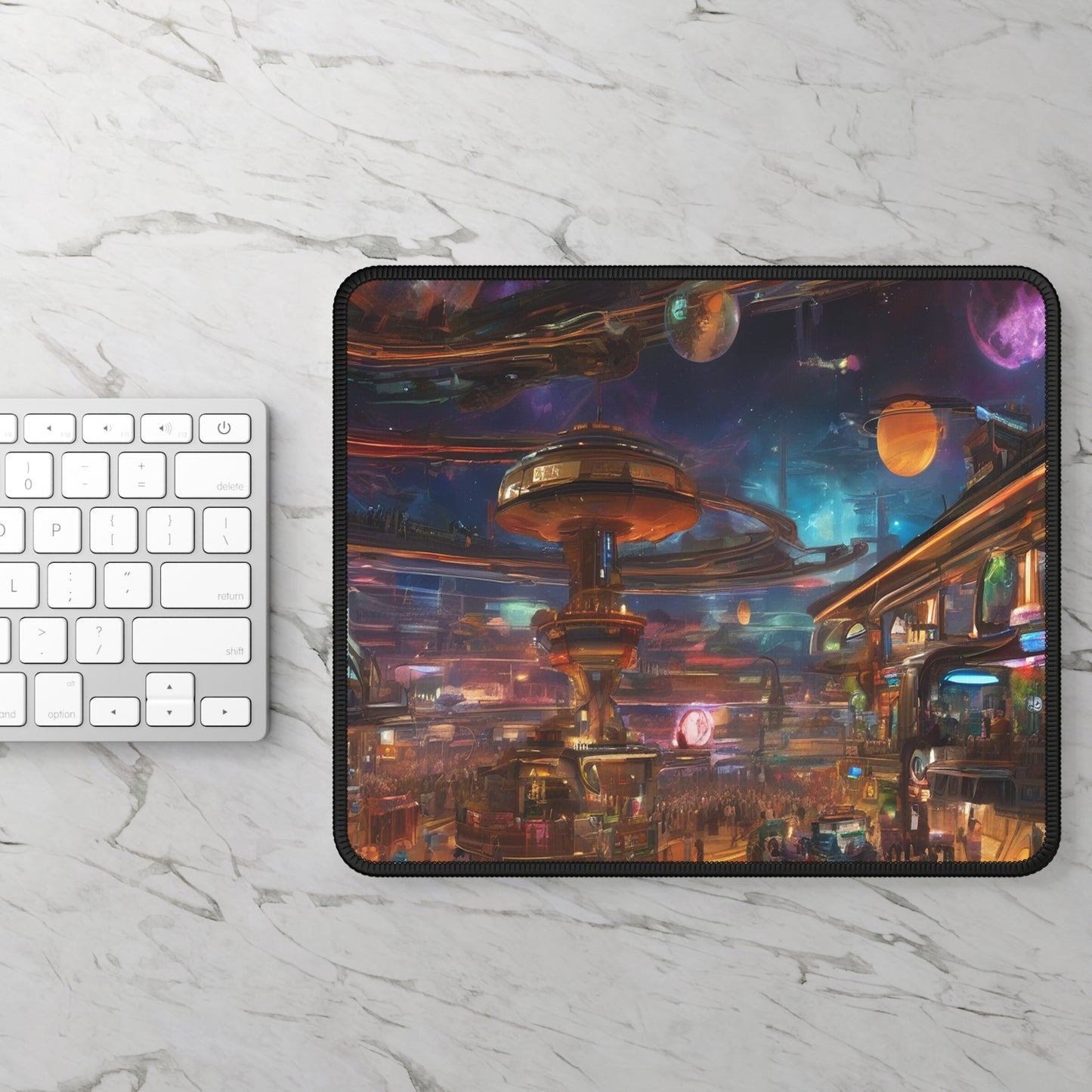 Gaming Neon Mouse Pad 9x7, Personalized Neoprene