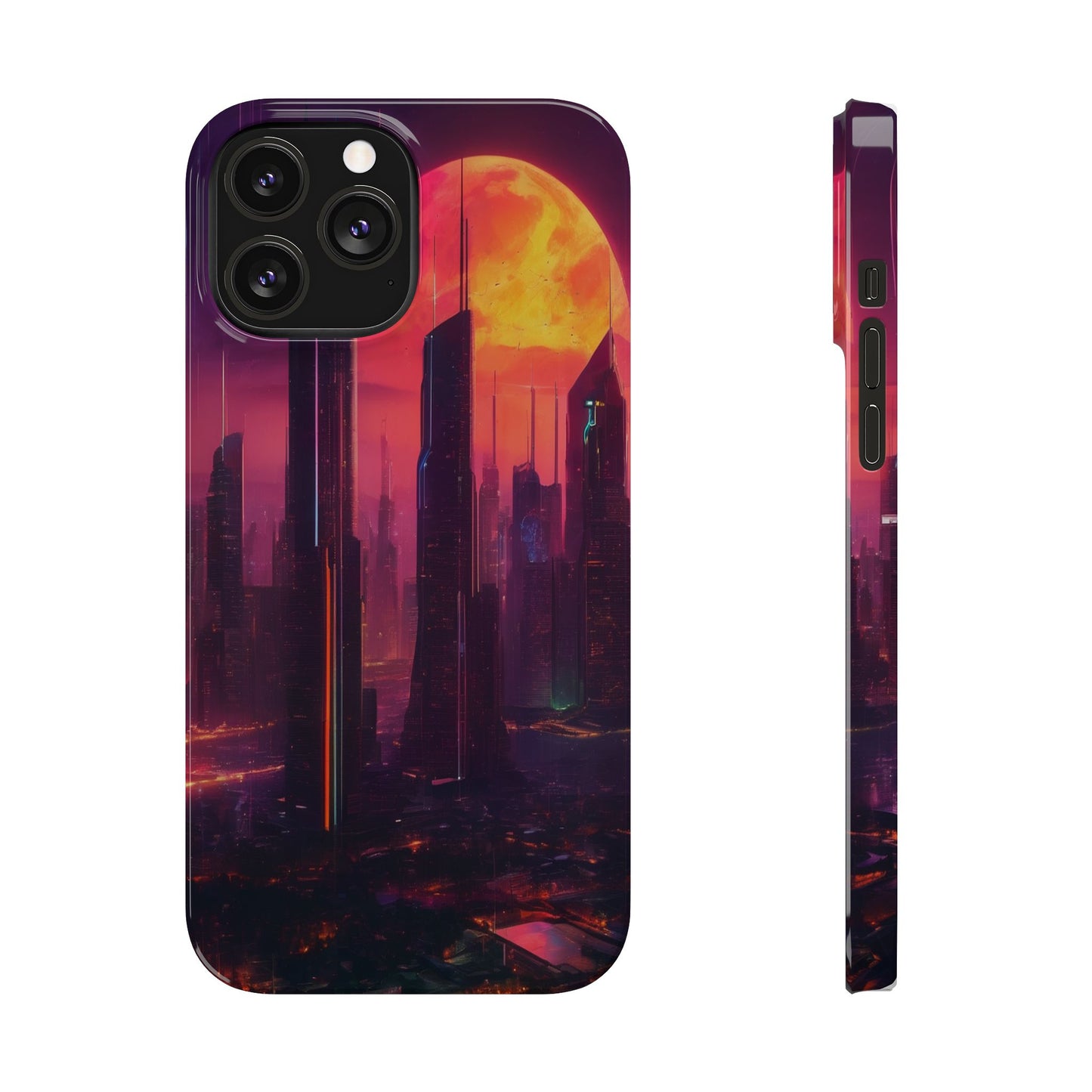 Slim Phone Case: Glossy Lexan, Impact-Resistant, Wireless Charging