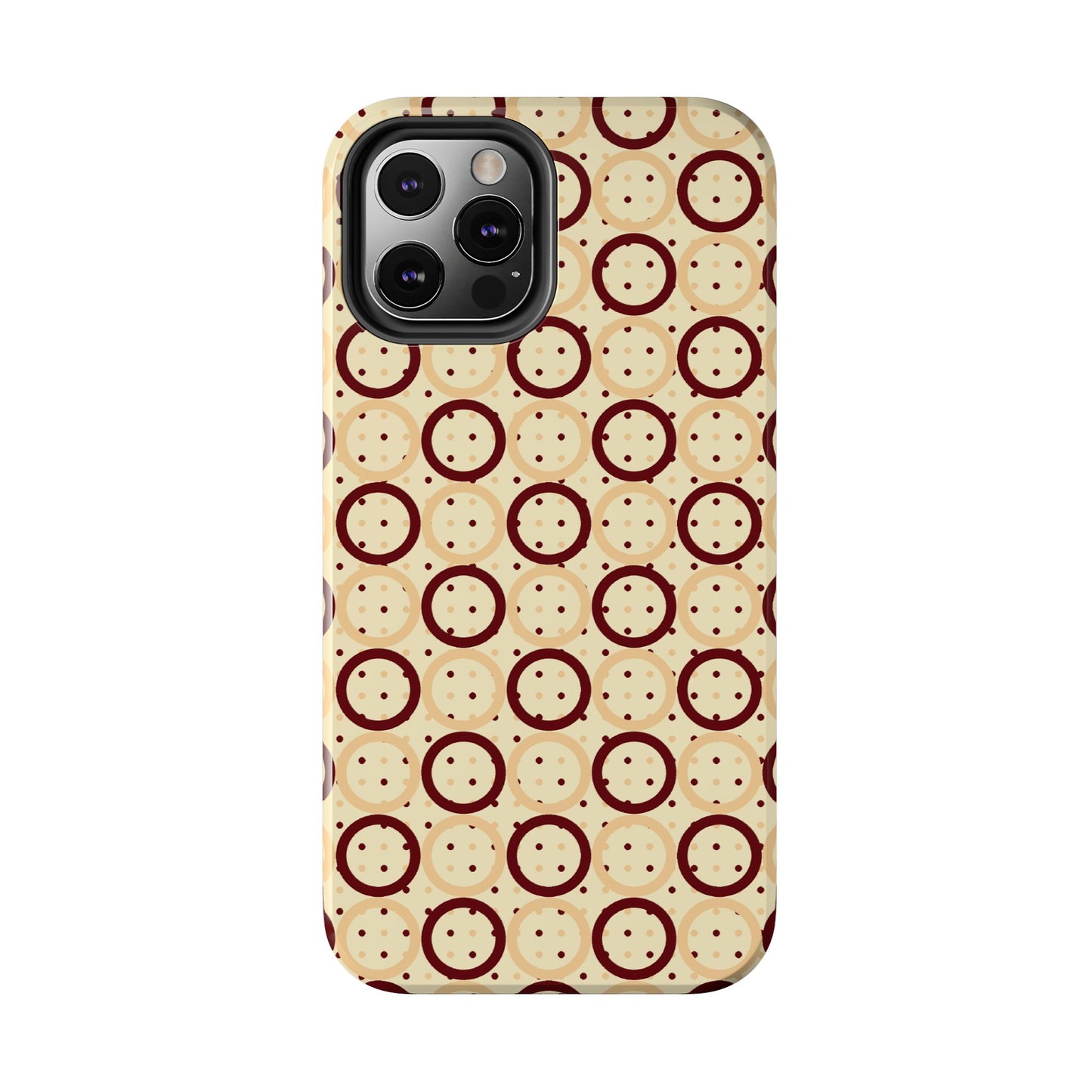 Beige Circle Dot Abstract Pattern Tough Phone Cases, Case-Mate