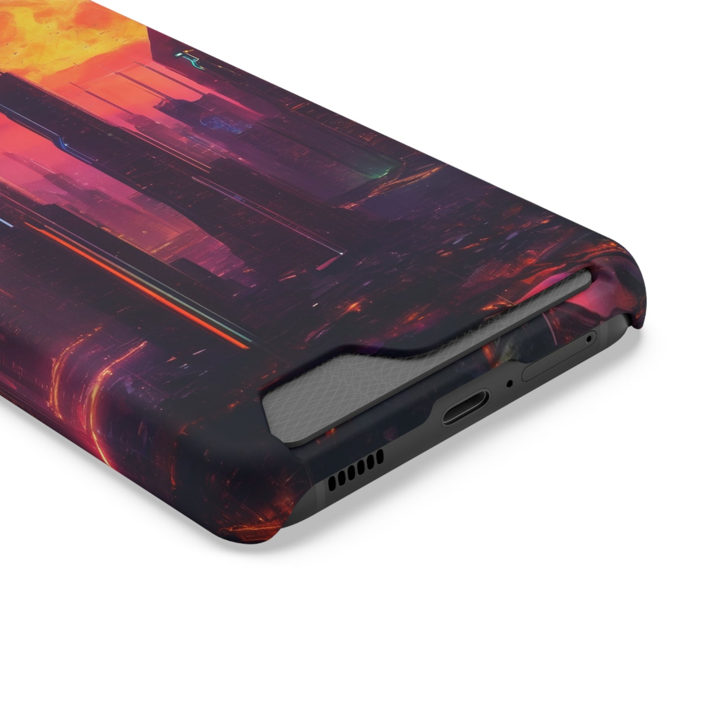 Cyberpunk Neon Card Holder Phone Case MagSafe