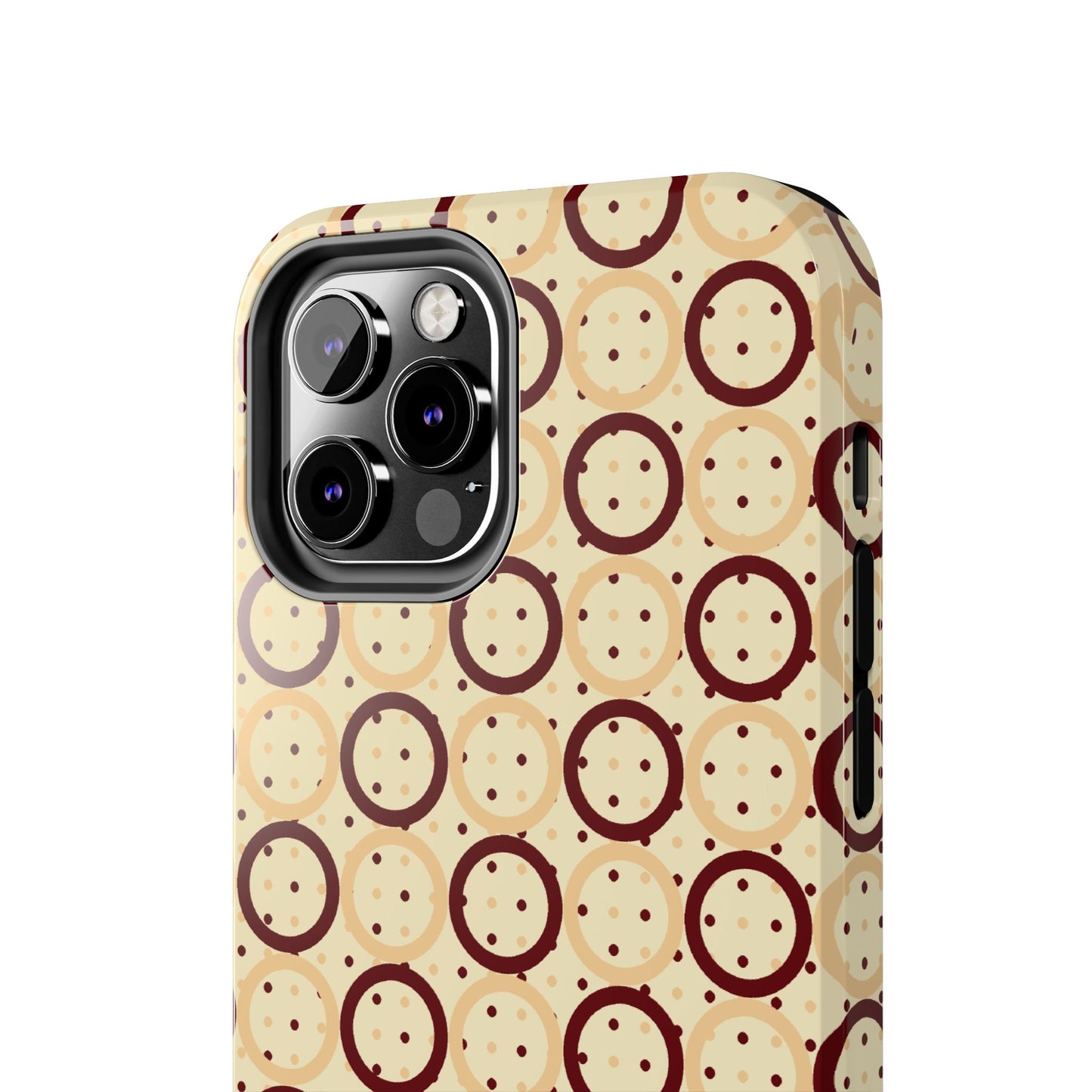 Beige Circle Dot Abstract Pattern Tough Phone Cases, Case-Mate