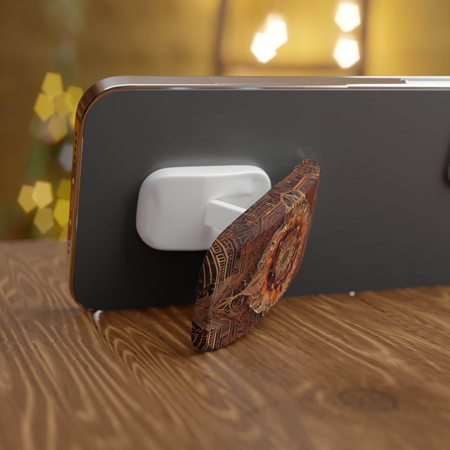 Phone Click-On Grip: Durable Polycarbonate Kickstand