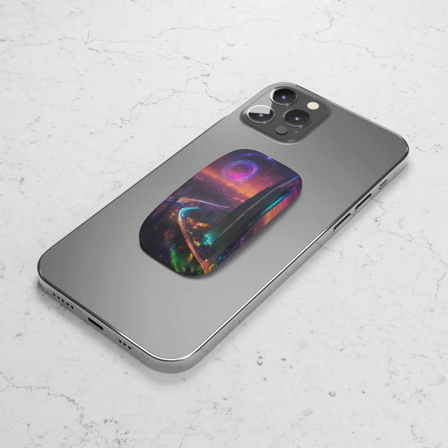 Phone Grip Click-On: Adjustable Mobile Holder & Kickstand