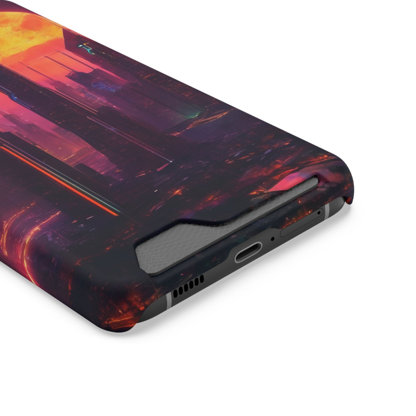 Cyberpunk Neon Card Holder Phone Case MagSafe