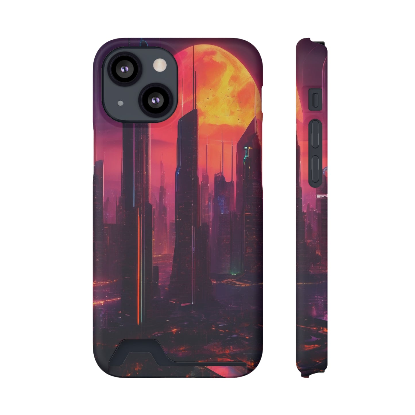 Cyberpunk Neon Card Holder Phone Case MagSafe