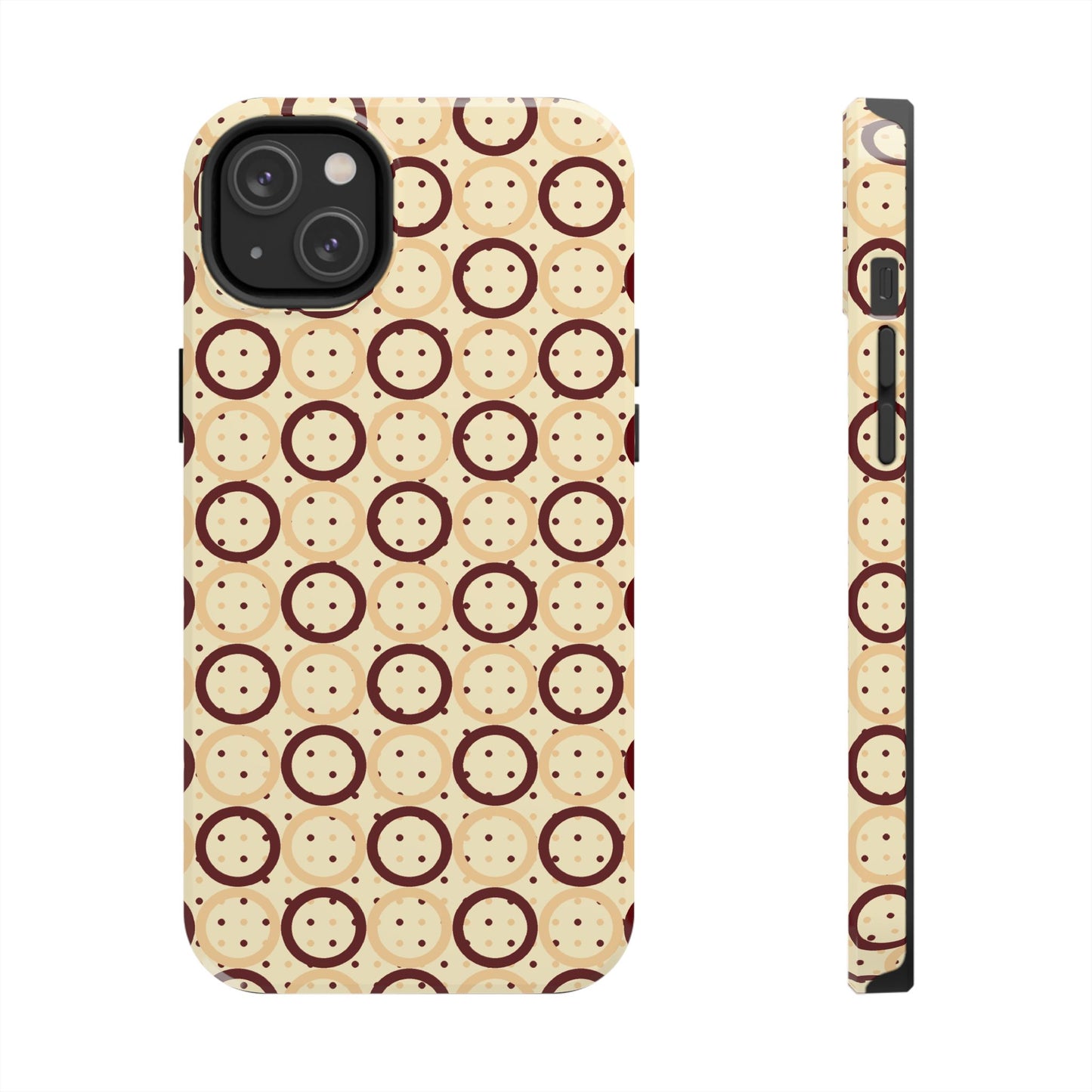 Beige Circle Dot Abstract Pattern Tough Phone Cases, Case-Mate