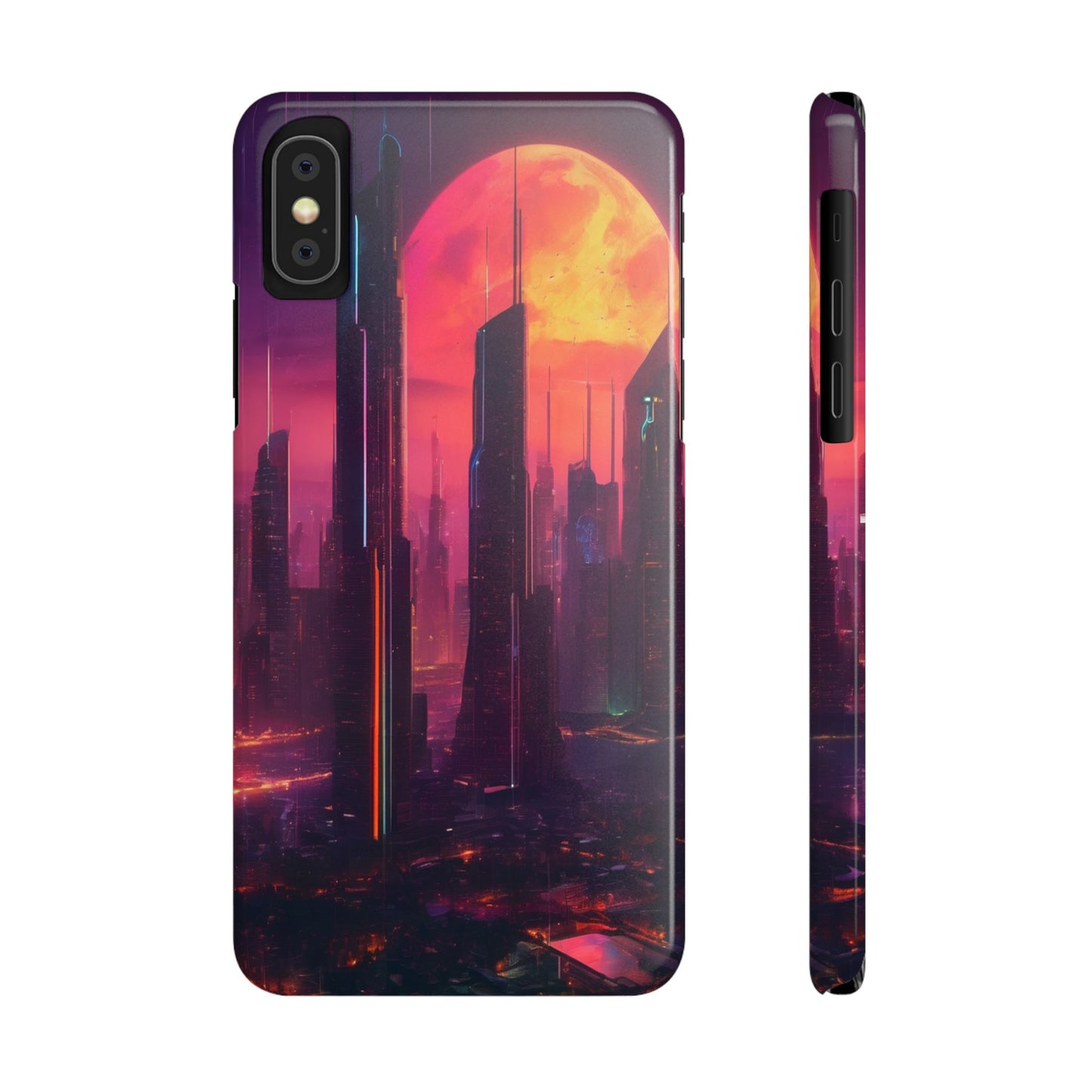 Slim Phone Case: Glossy Lexan, Impact-Resistant, Wireless Charging