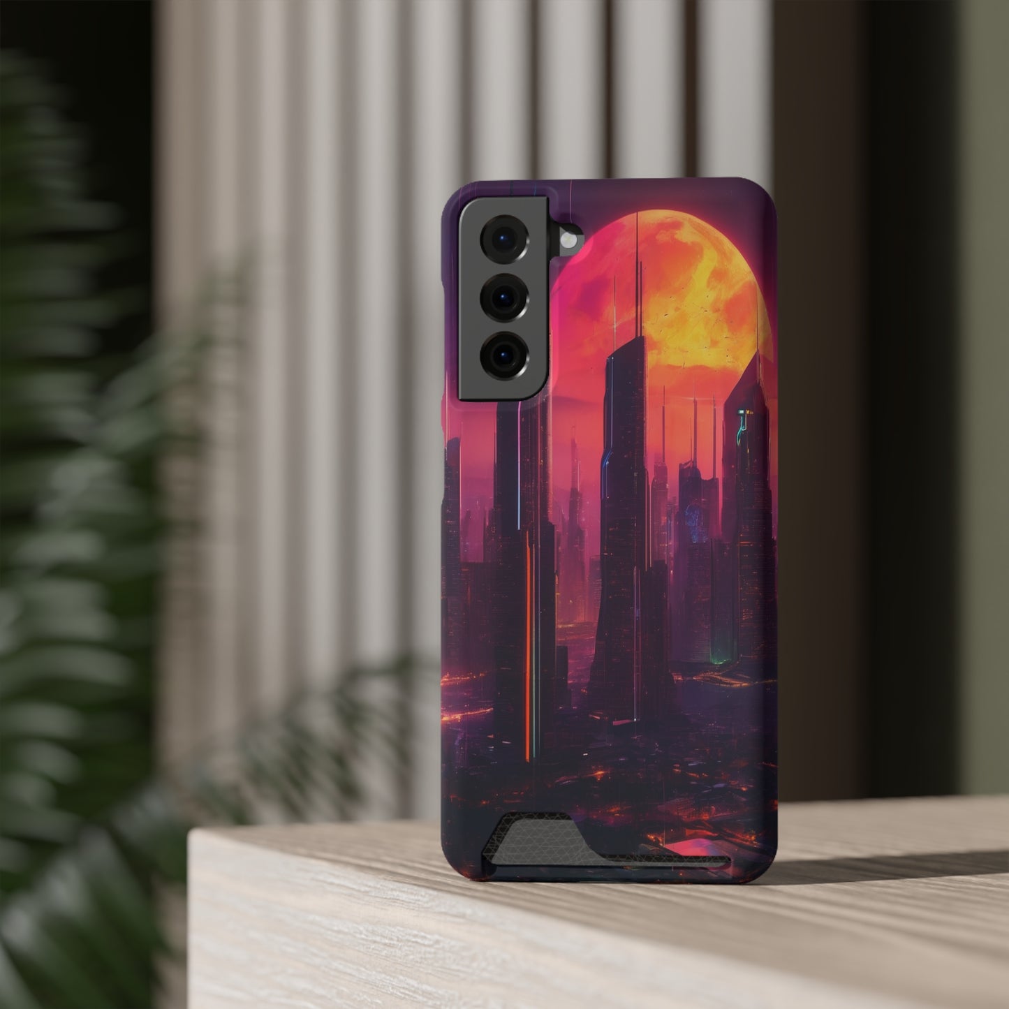 Cyberpunk Neon Card Holder Phone Case MagSafe