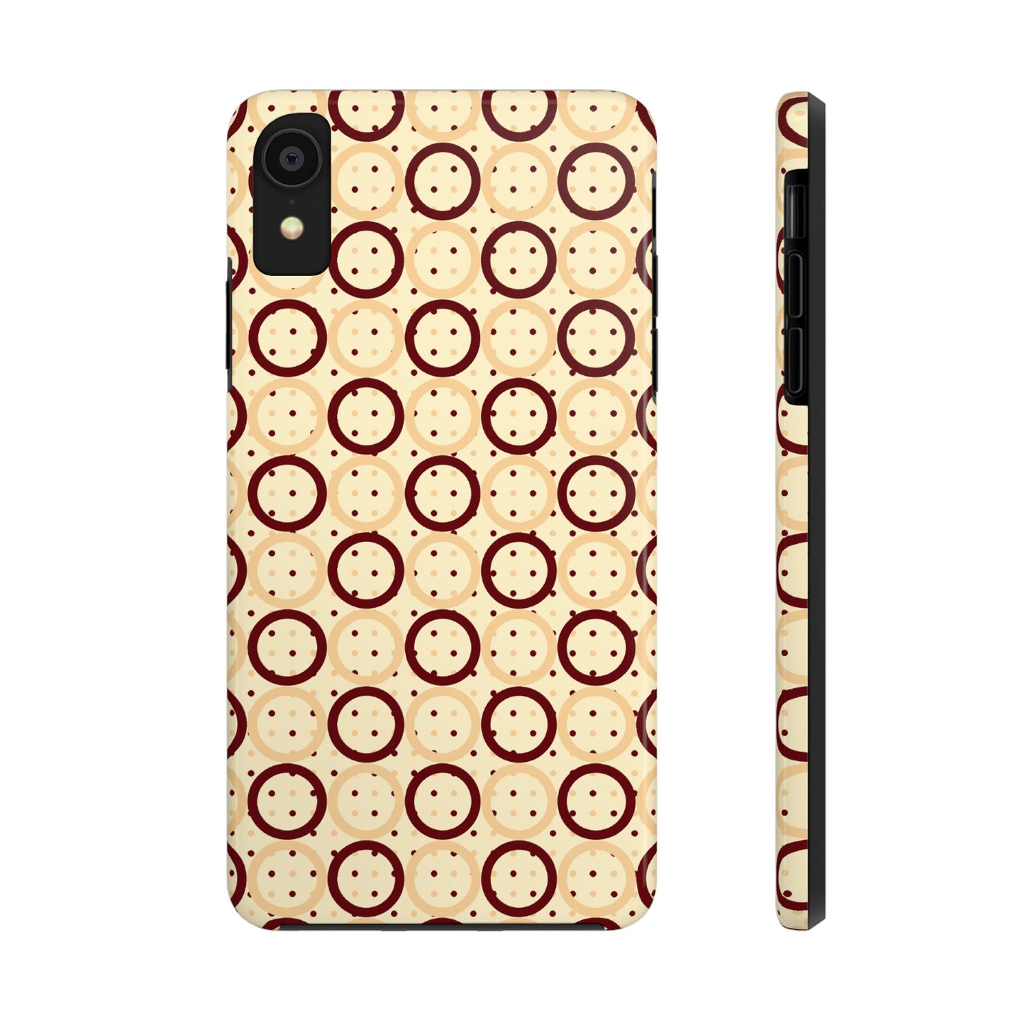 Beige Circle Dot Abstract Pattern Tough Phone Cases, Case-Mate