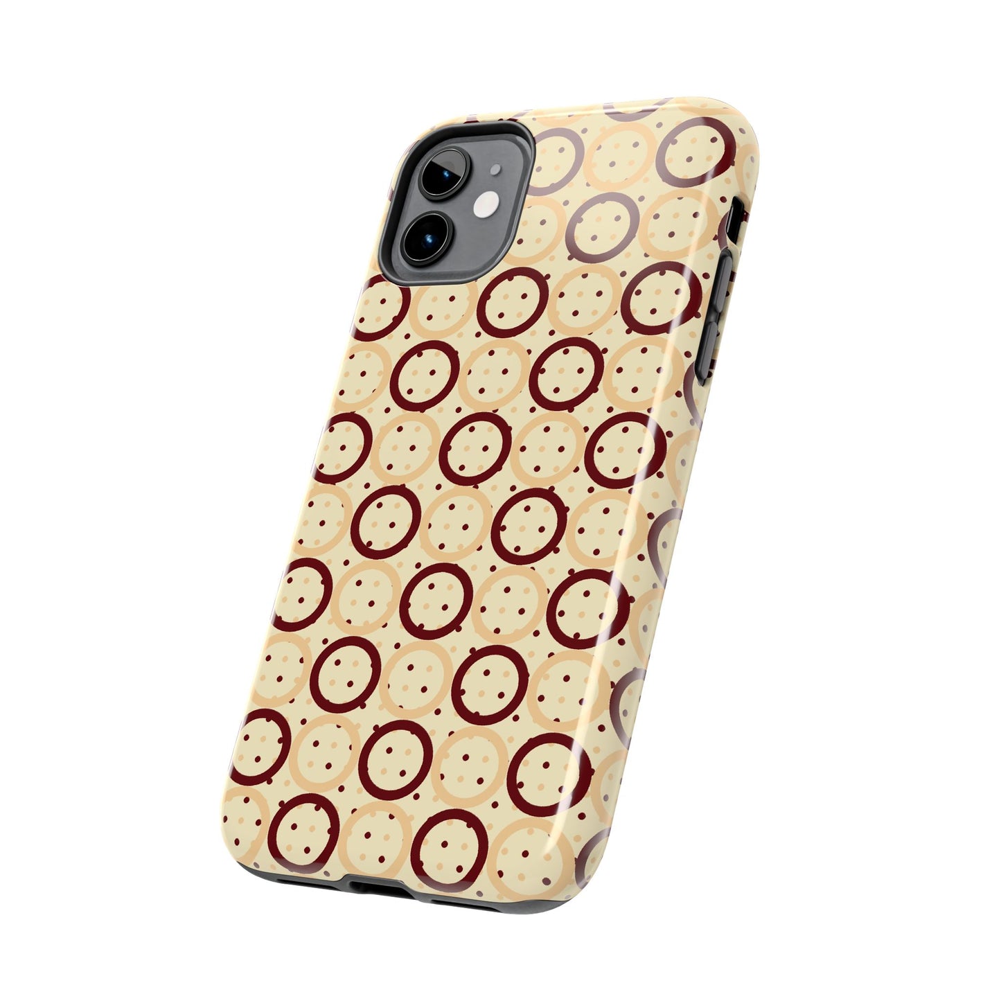 Beige Circle Dot Abstract Pattern Tough Phone Cases, Case-Mate
