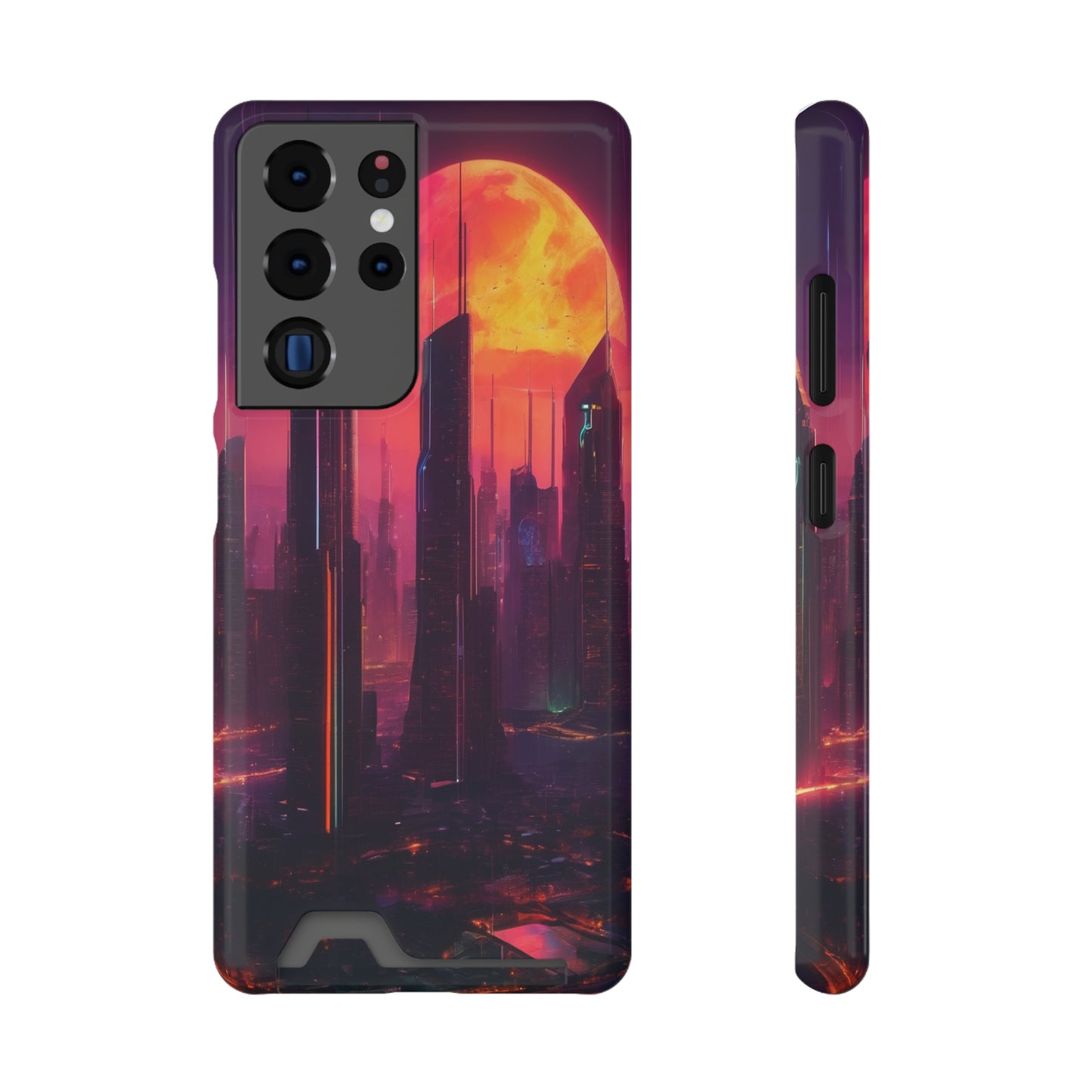 Cyberpunk Neon Card Holder Phone Case MagSafe