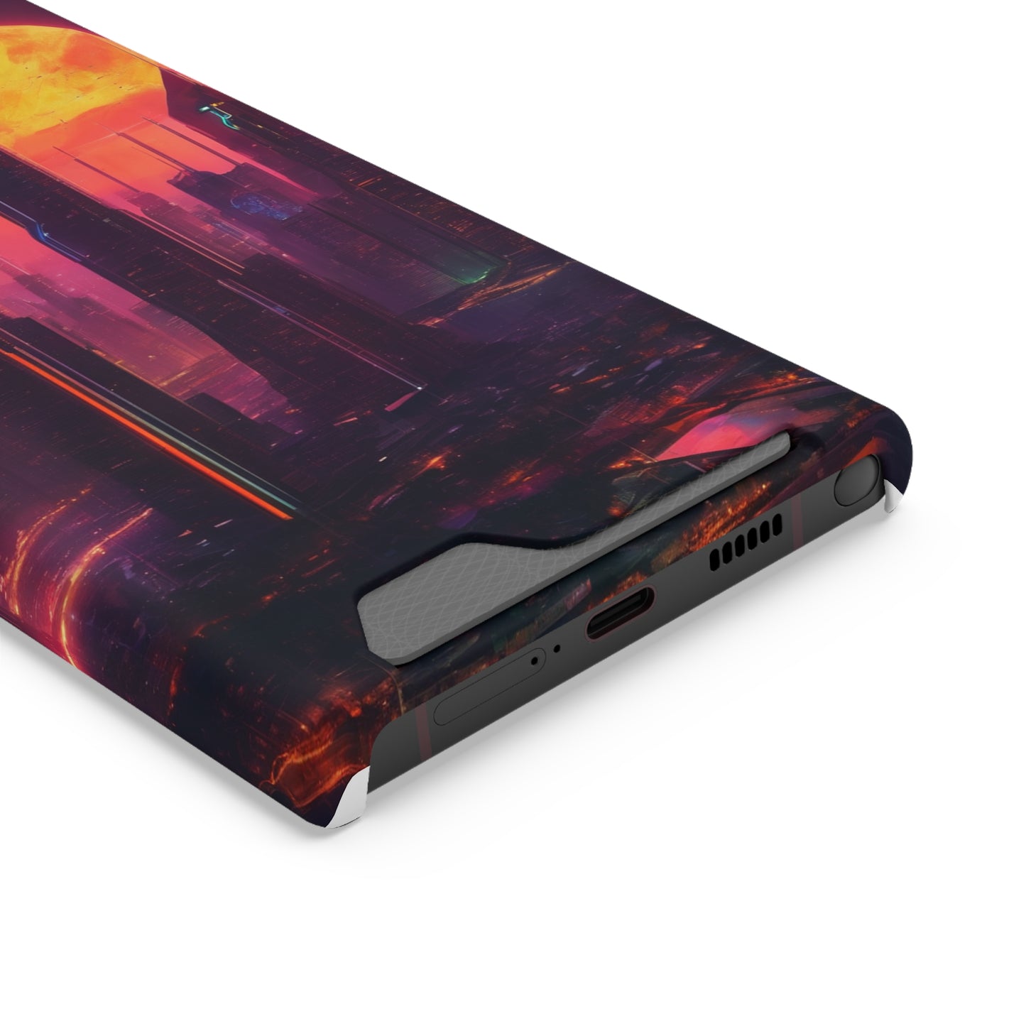 Cyberpunk Neon Card Holder Phone Case MagSafe