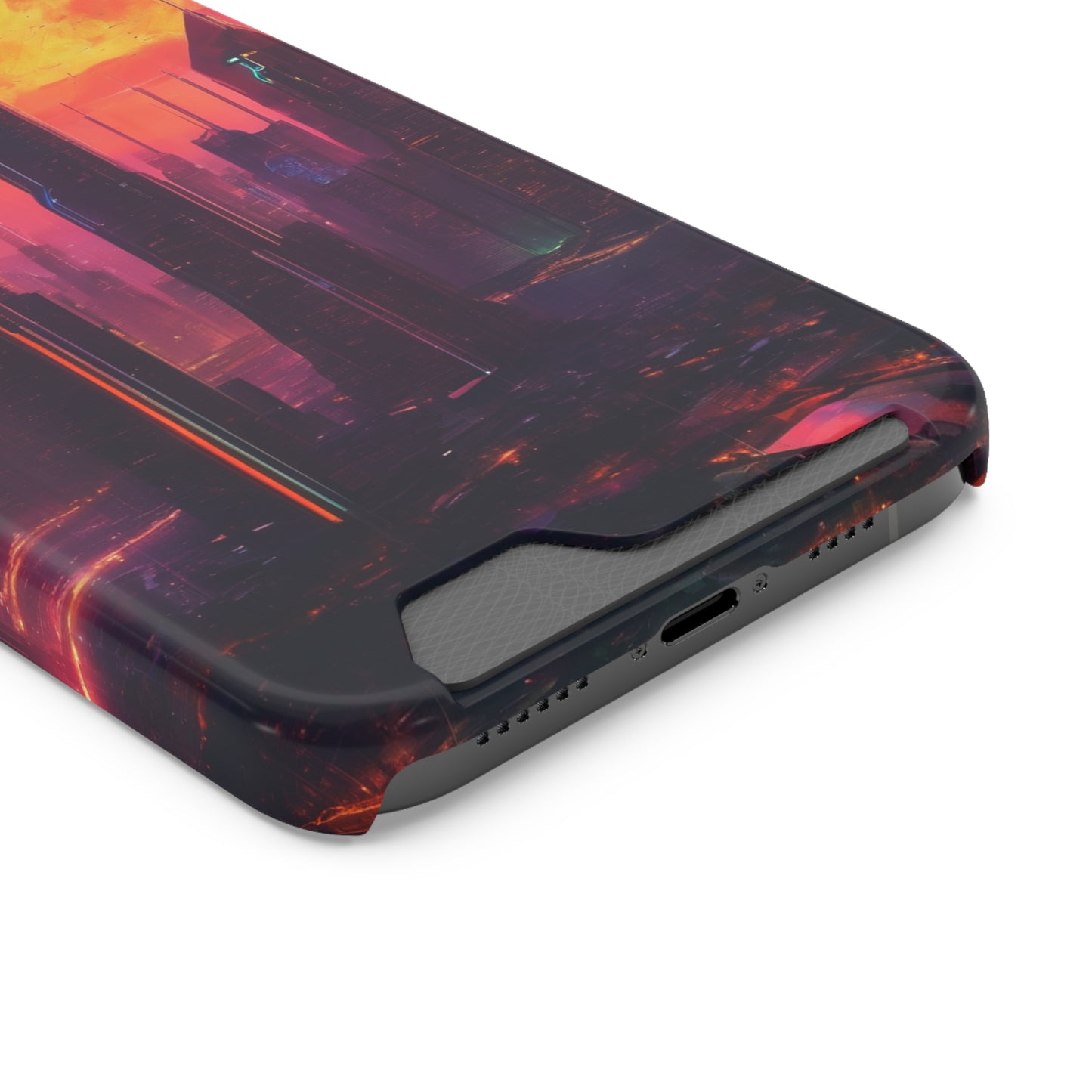 Cyberpunk Neon Card Holder Phone Case MagSafe