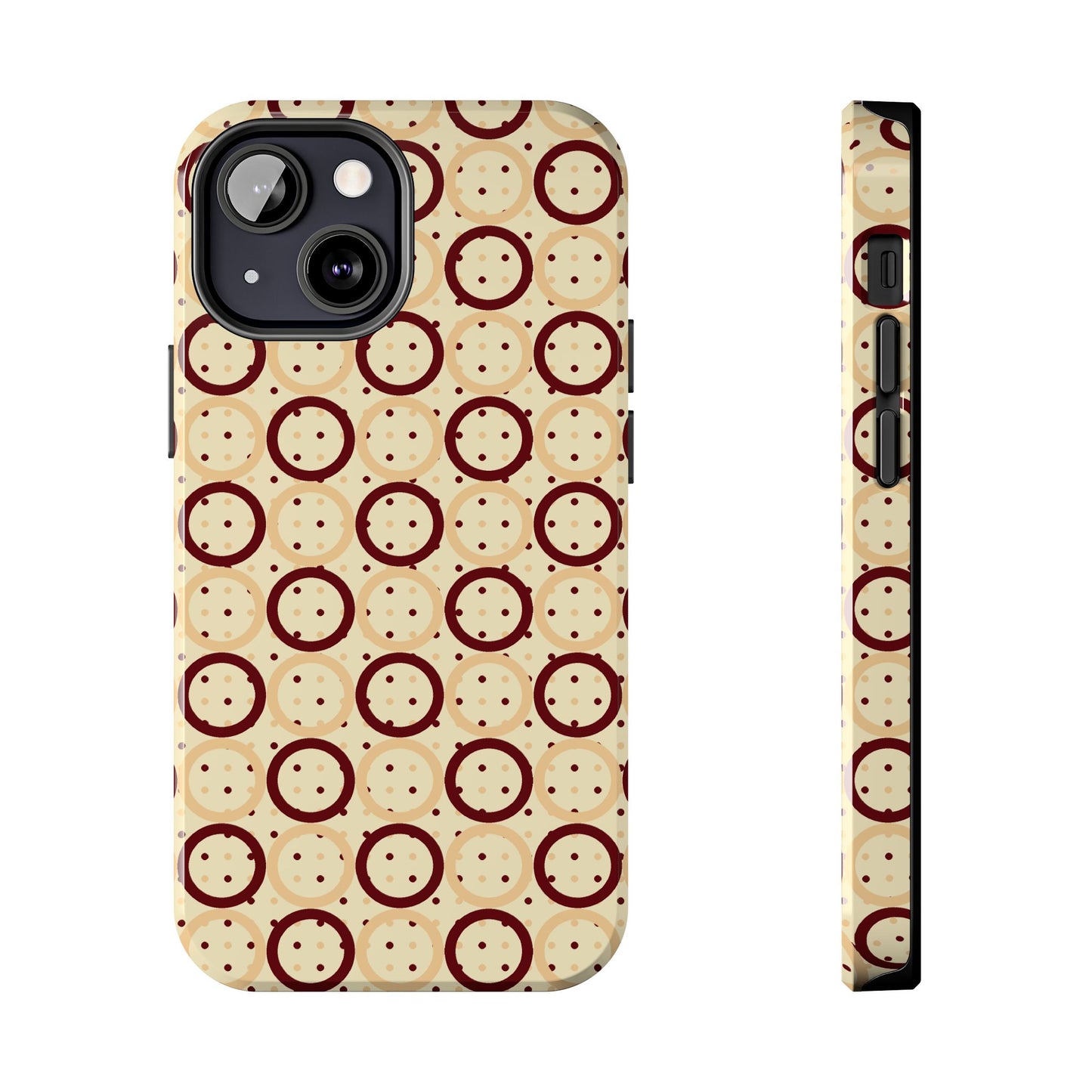 Beige Circle Dot Abstract Pattern Tough Phone Cases, Case-Mate