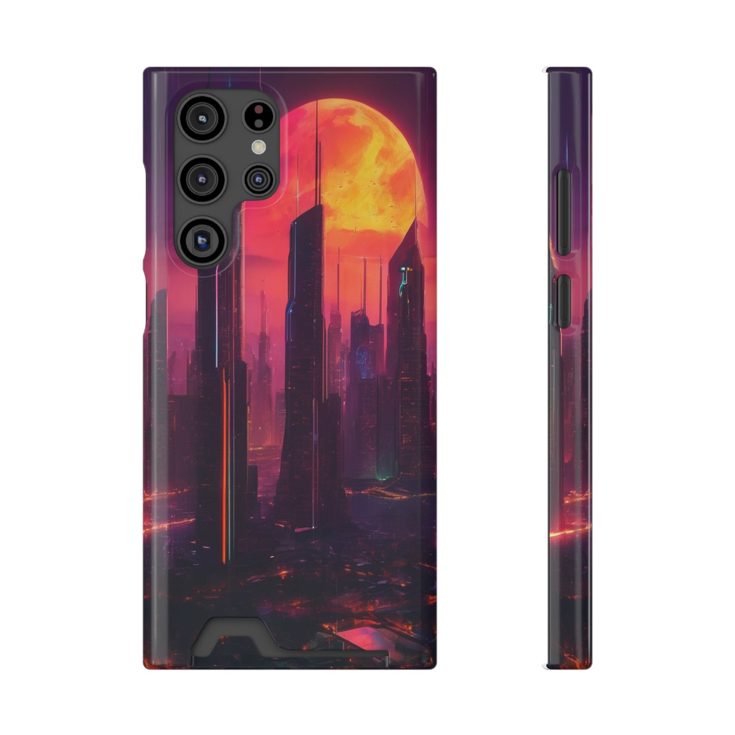 Cyberpunk Neon Card Holder Phone Case MagSafe