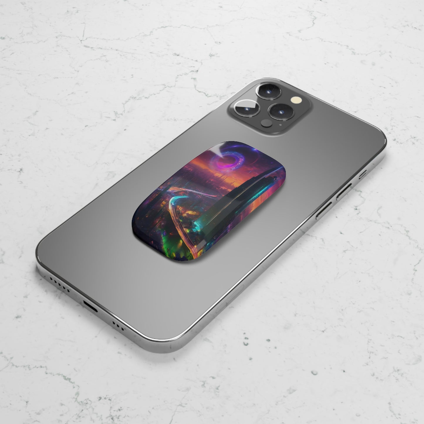 Phone Grip Click-On: Adjustable Mobile Holder & Kickstand