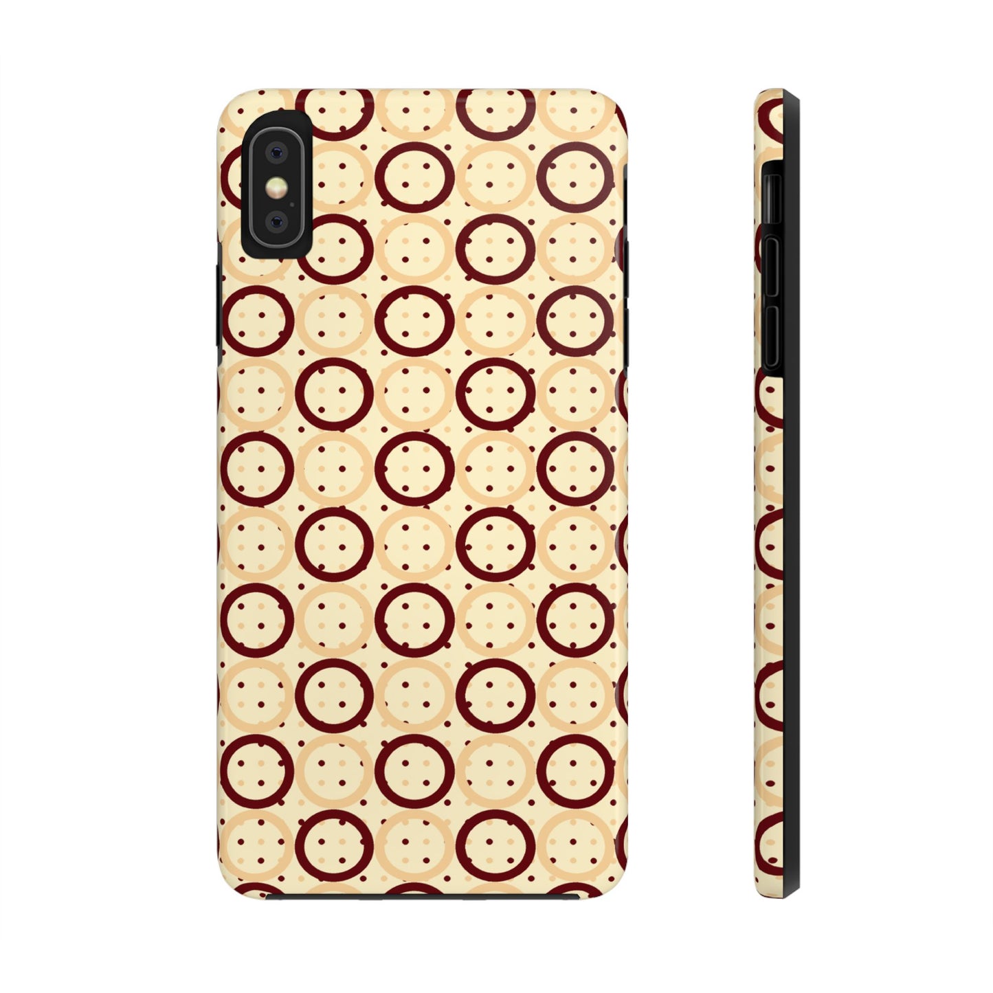 Beige Circle Dot Abstract Pattern Tough Phone Cases, Case-Mate