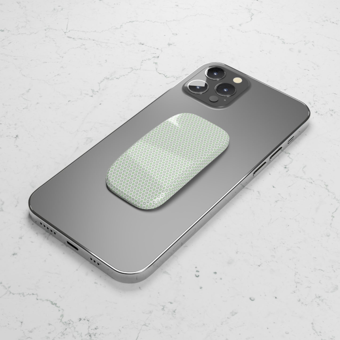 Phone Grip Click-On: Reusable Adhesive Holder & Kickstand