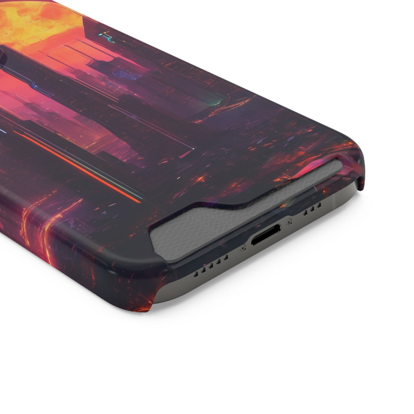Cyberpunk Neon Card Holder Phone Case MagSafe