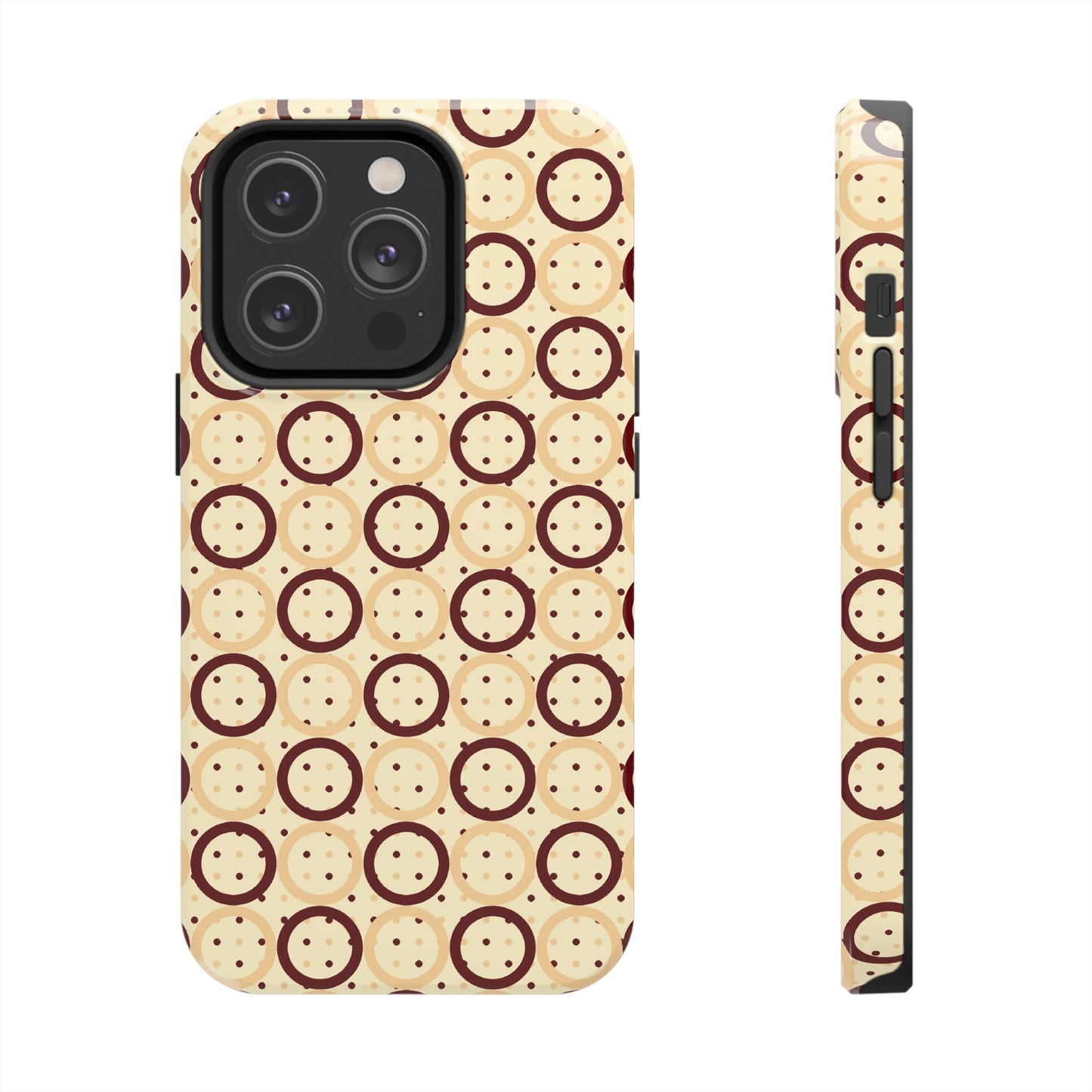 Beige Circle Dot Abstract Pattern Tough Phone Cases, Case-Mate