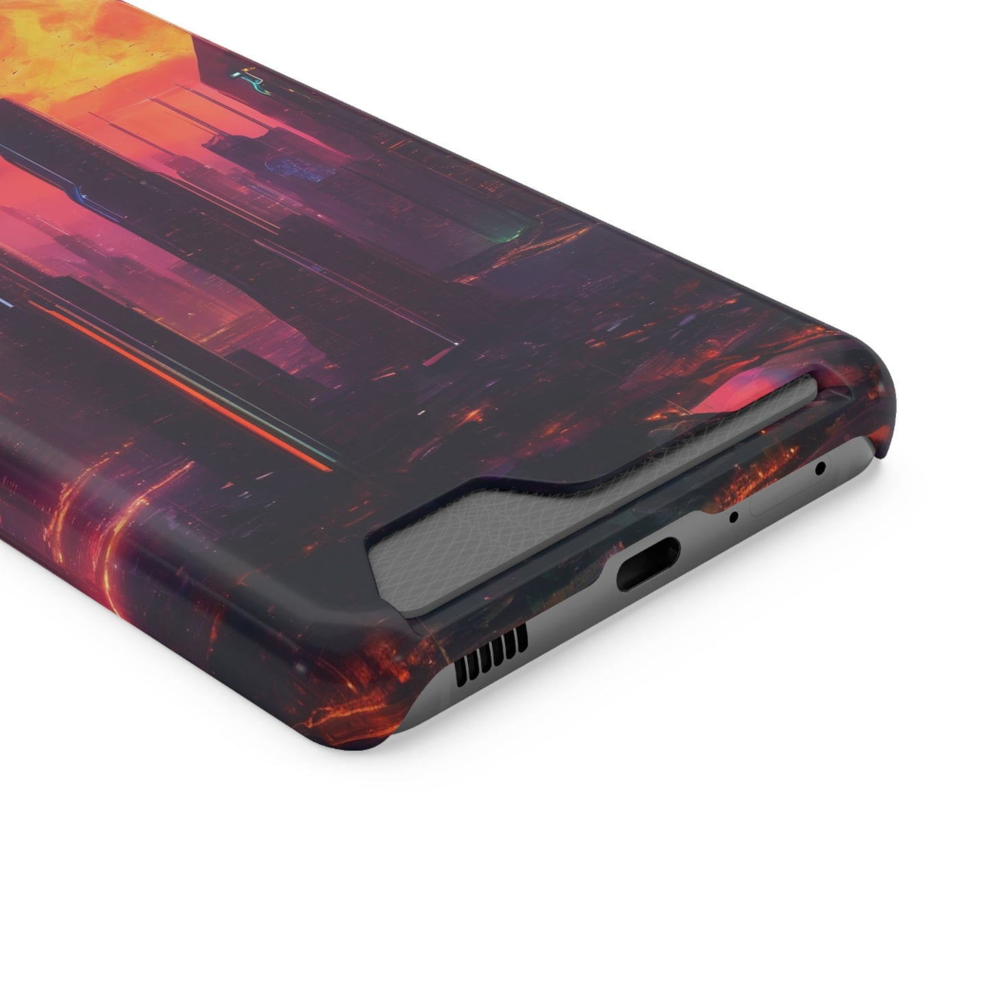 Cyberpunk Neon Card Holder Phone Case MagSafe