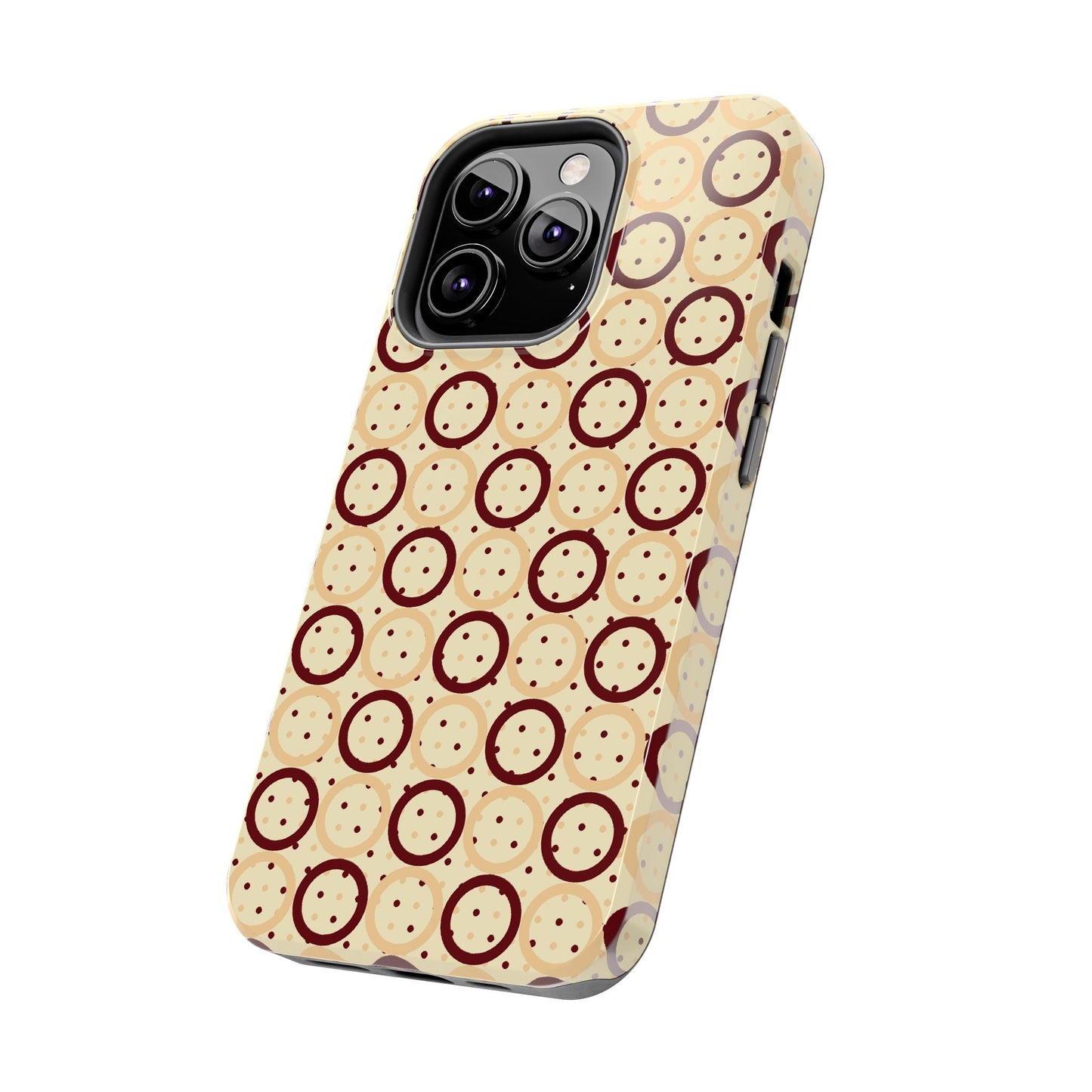 Beige Circle Dot Abstract Pattern Tough Phone Cases, Case-Mate