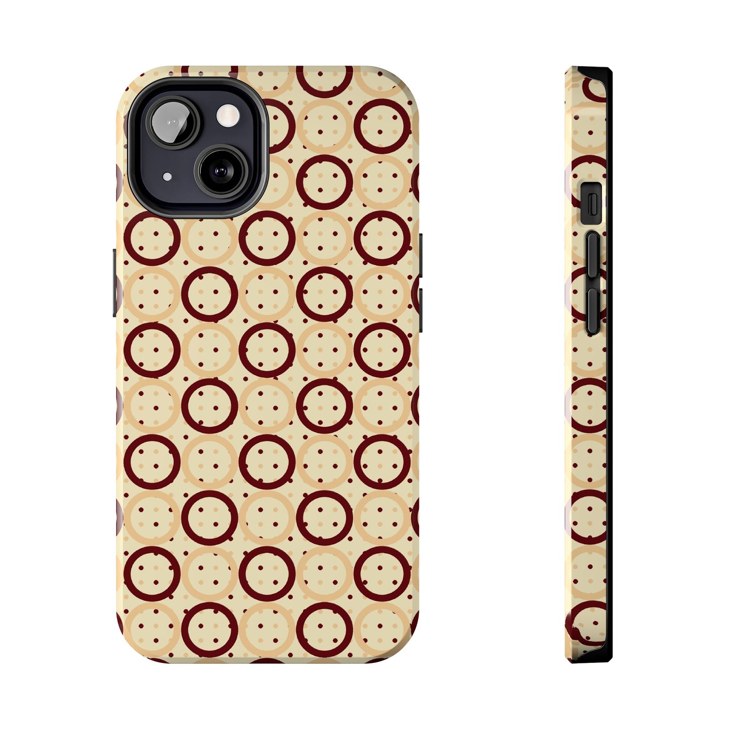 Beige Circle Dot Abstract Pattern Tough Phone Cases, Case-Mate