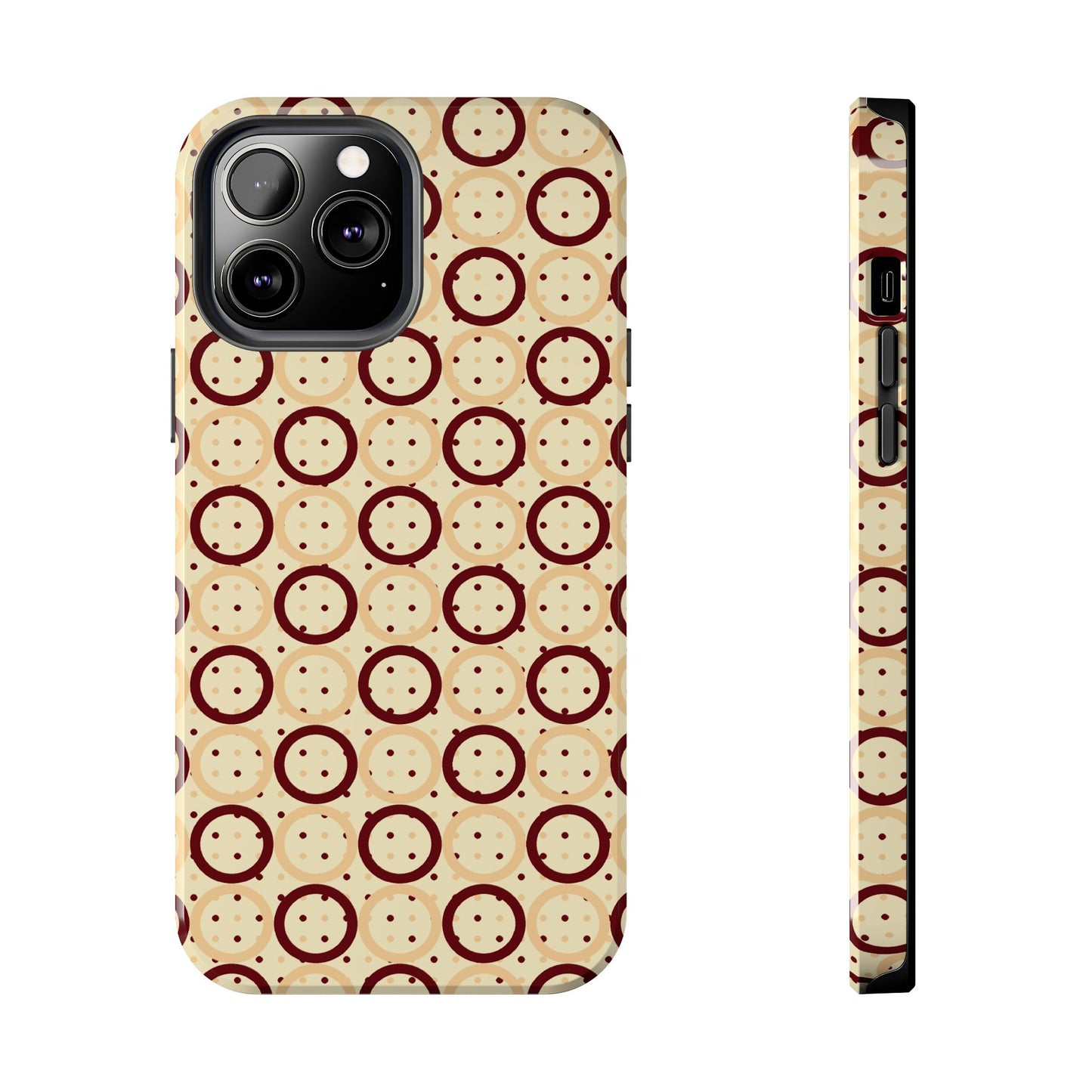 Beige Circle Dot Abstract Pattern Tough Phone Cases, Case-Mate
