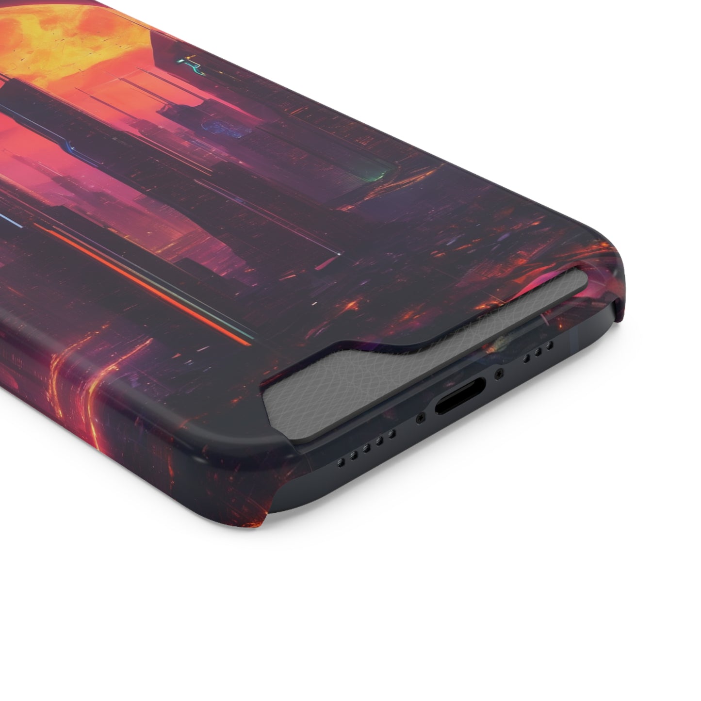 Cyberpunk Neon Card Holder Phone Case MagSafe