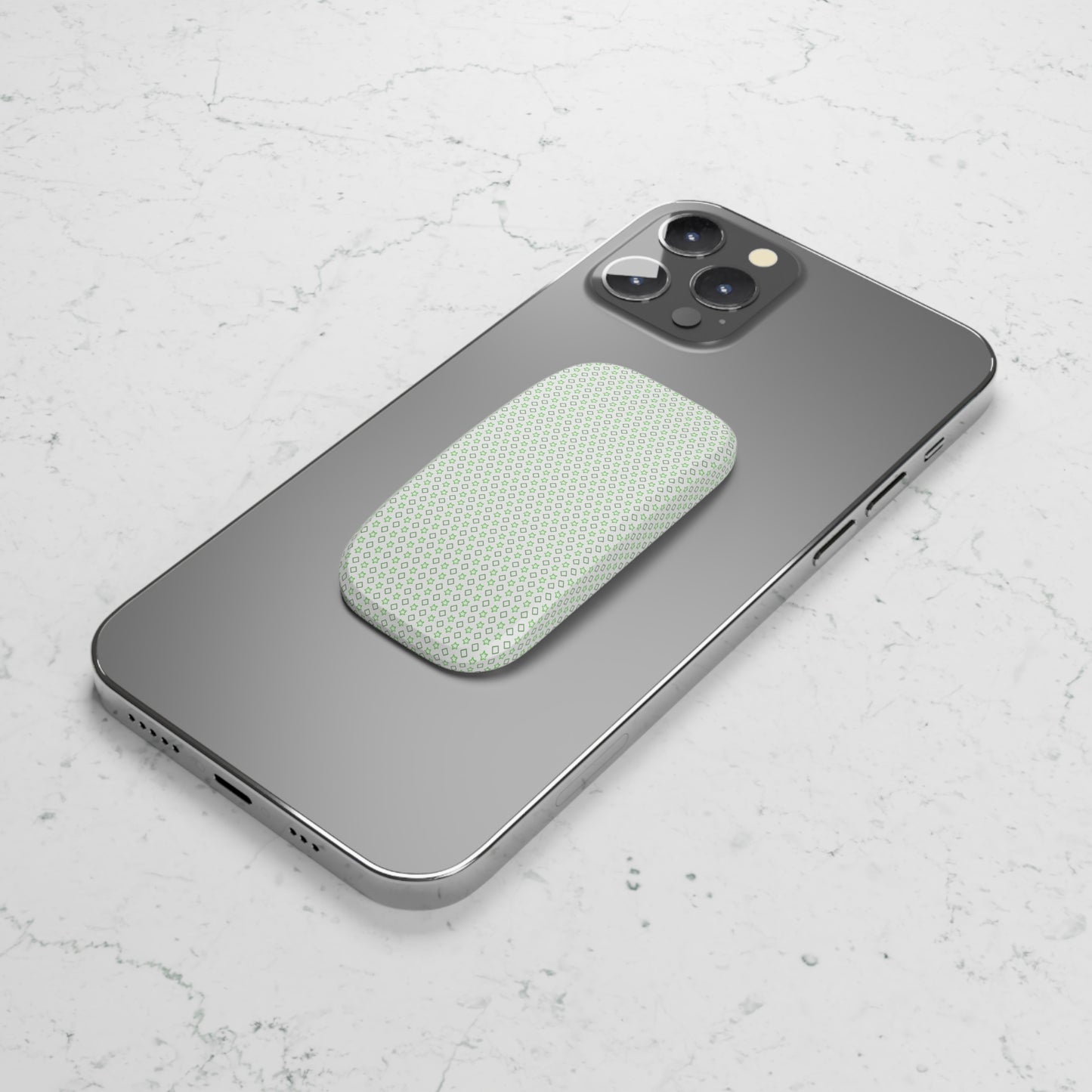 Phone Grip Click-On: Reusable Adhesive Holder & Kickstand