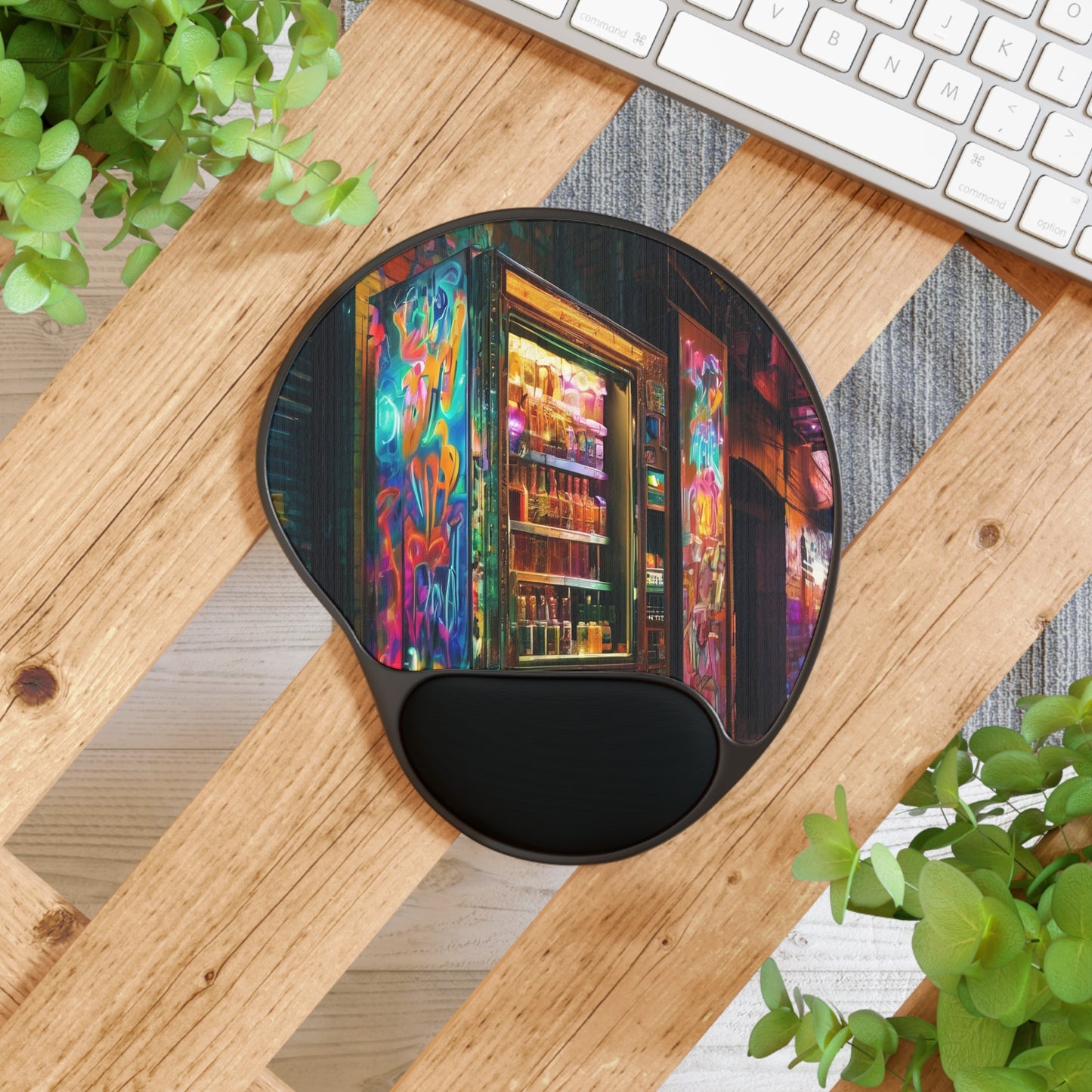 Neon Foot-Shaped Mouse Pad with Ergonomic Memory Foam Wrist Rest