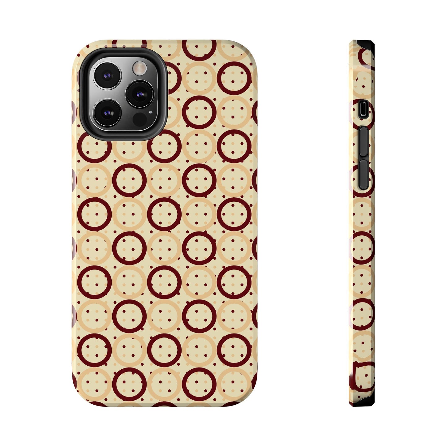 Beige Circle Dot Abstract Pattern Tough Phone Cases, Case-Mate