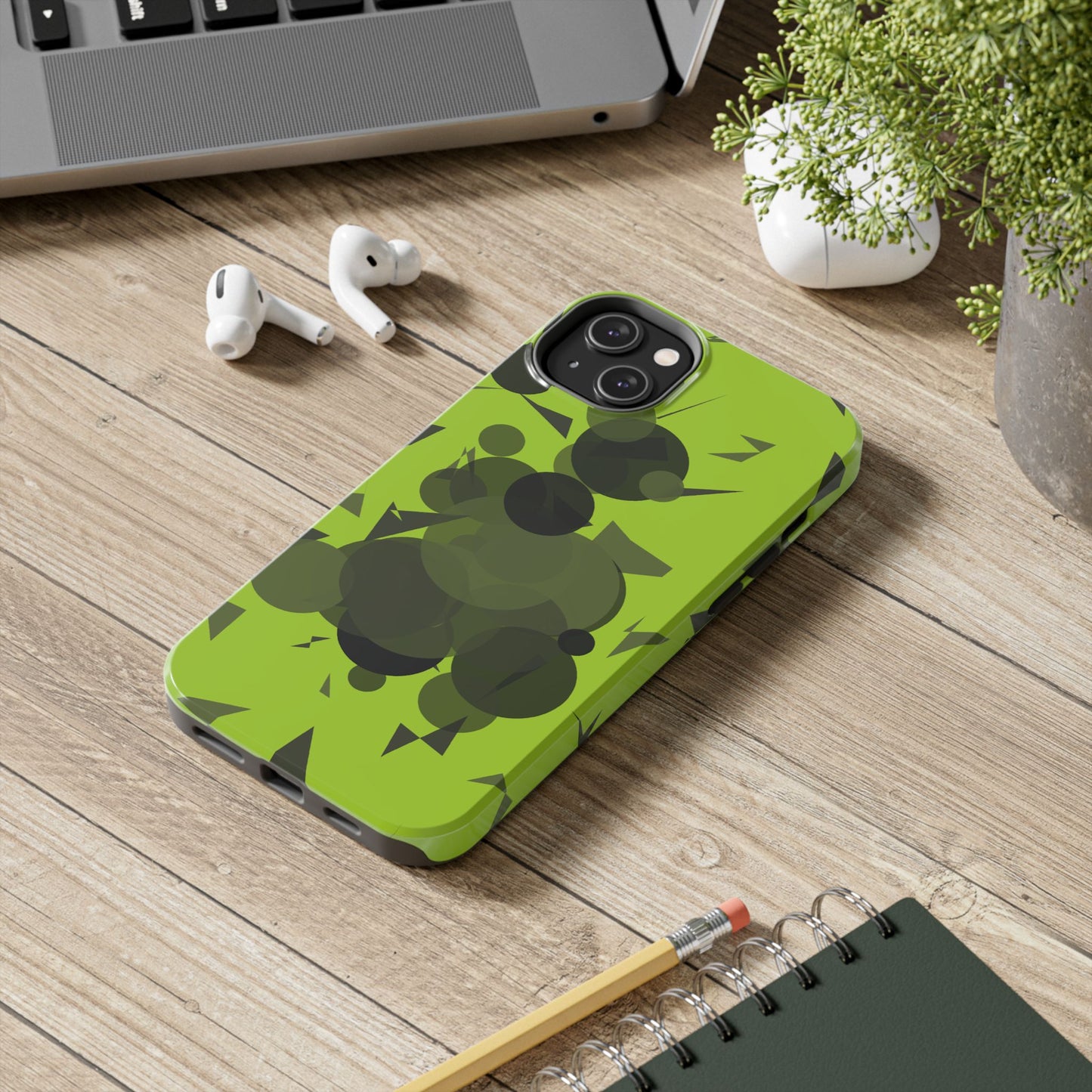 Lime Green Abstract Pattern Tough Phone Cases, Case-Mate