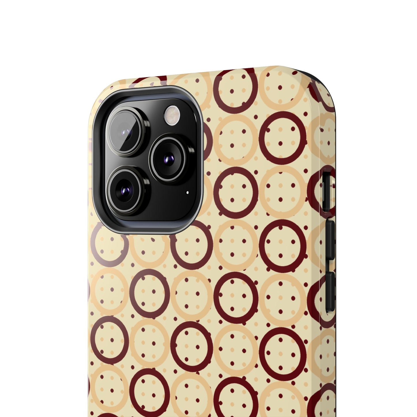 Beige Circle Dot Abstract Pattern Tough Phone Cases, Case-Mate