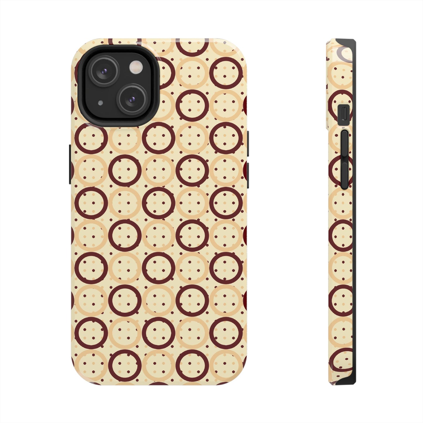 Beige Circle Dot Abstract Pattern Tough Phone Cases, Case-Mate