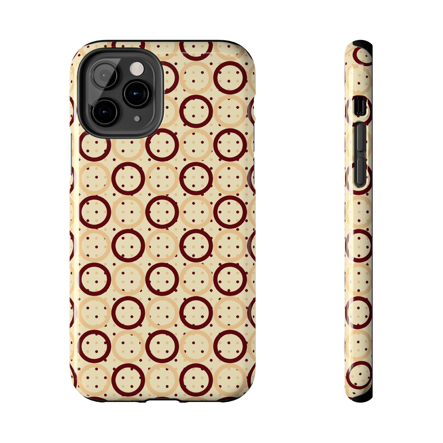 Beige Circle Dot Abstract Pattern Tough Phone Cases, Case-Mate