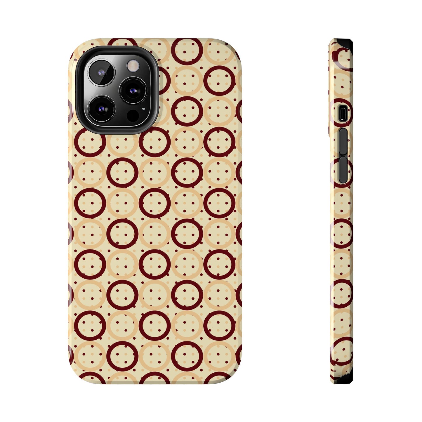 Beige Circle Dot Abstract Pattern Tough Phone Cases, Case-Mate