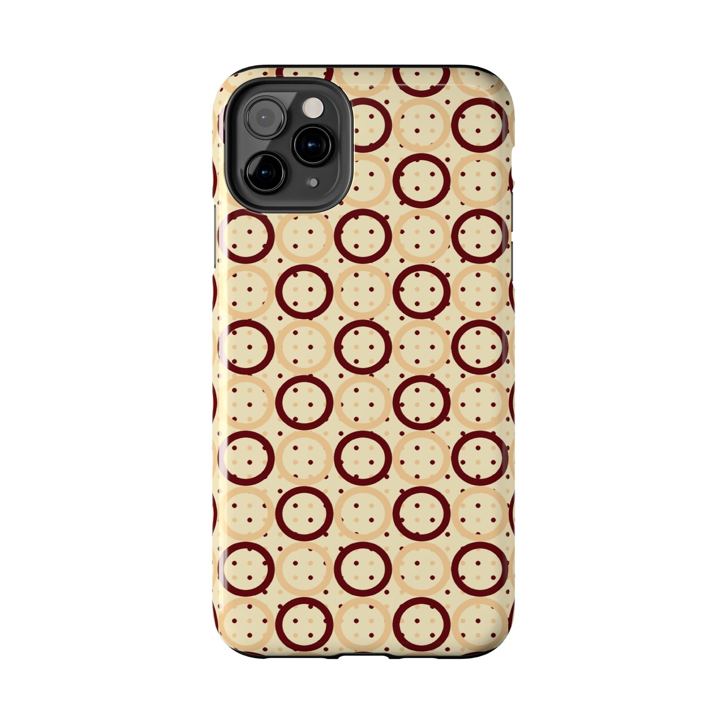 Beige Circle Dot Abstract Pattern Tough Phone Cases, Case-Mate