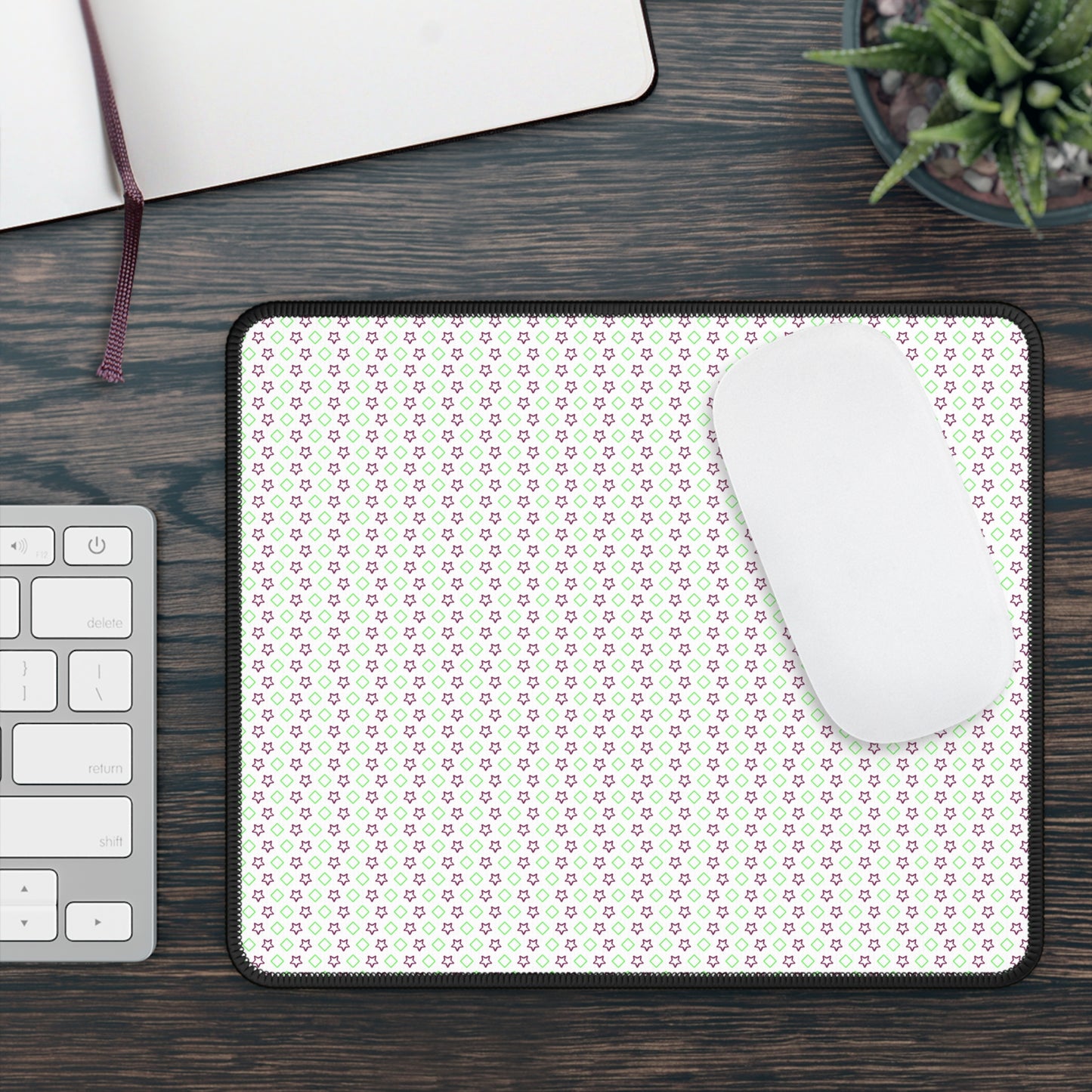 Neon Gaming Mouse Pad - Custom 9x7 Neoprene with Stitched Edges