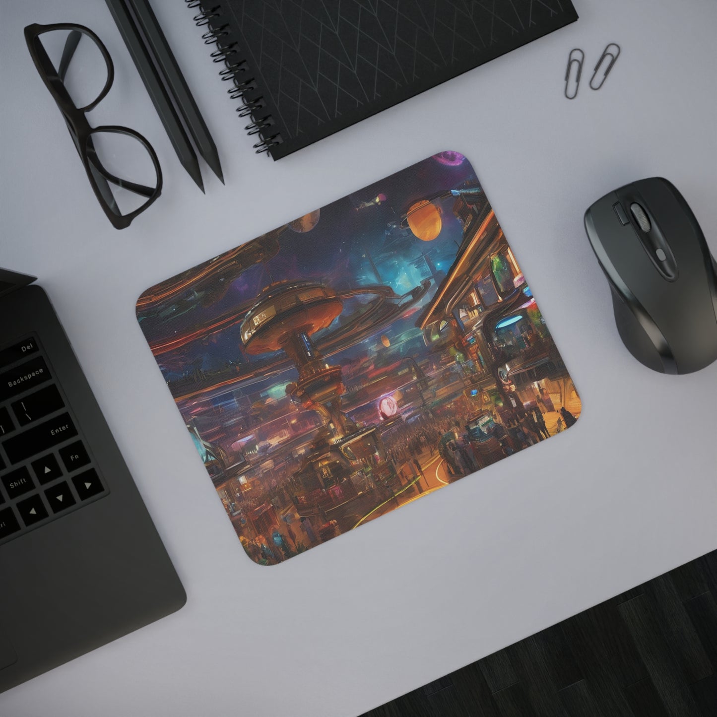 Neon Desk Mouse Pad - Custom Rectangular, One-Sided Print, 3mm Thick