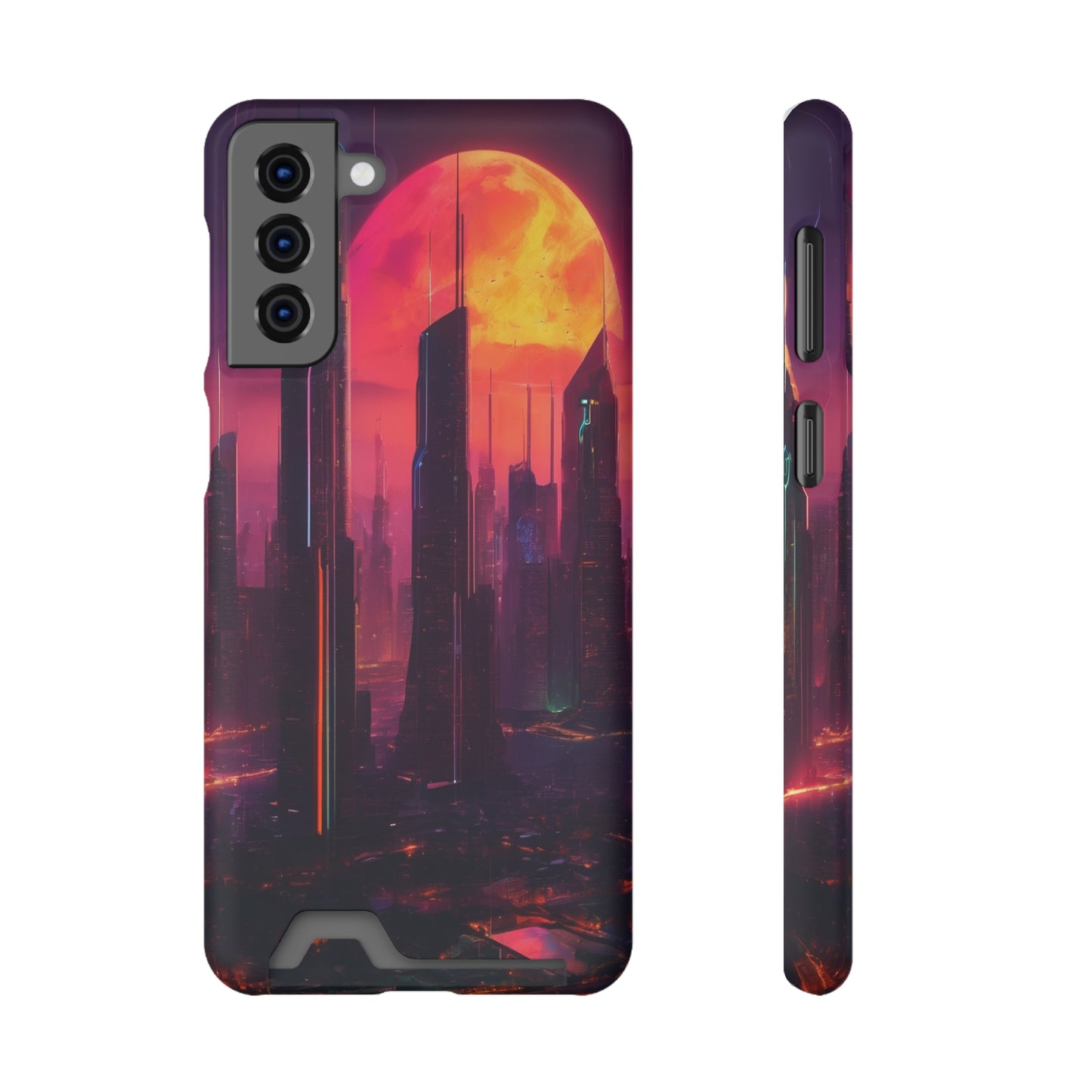 Cyberpunk Neon Card Holder Phone Case MagSafe