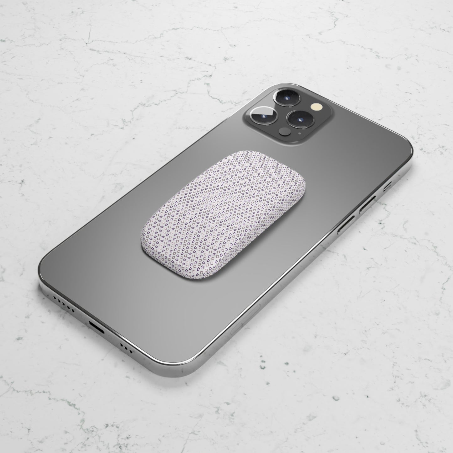 Phone Grip Click-On: Reusable Adhesive Holder & Kickstand