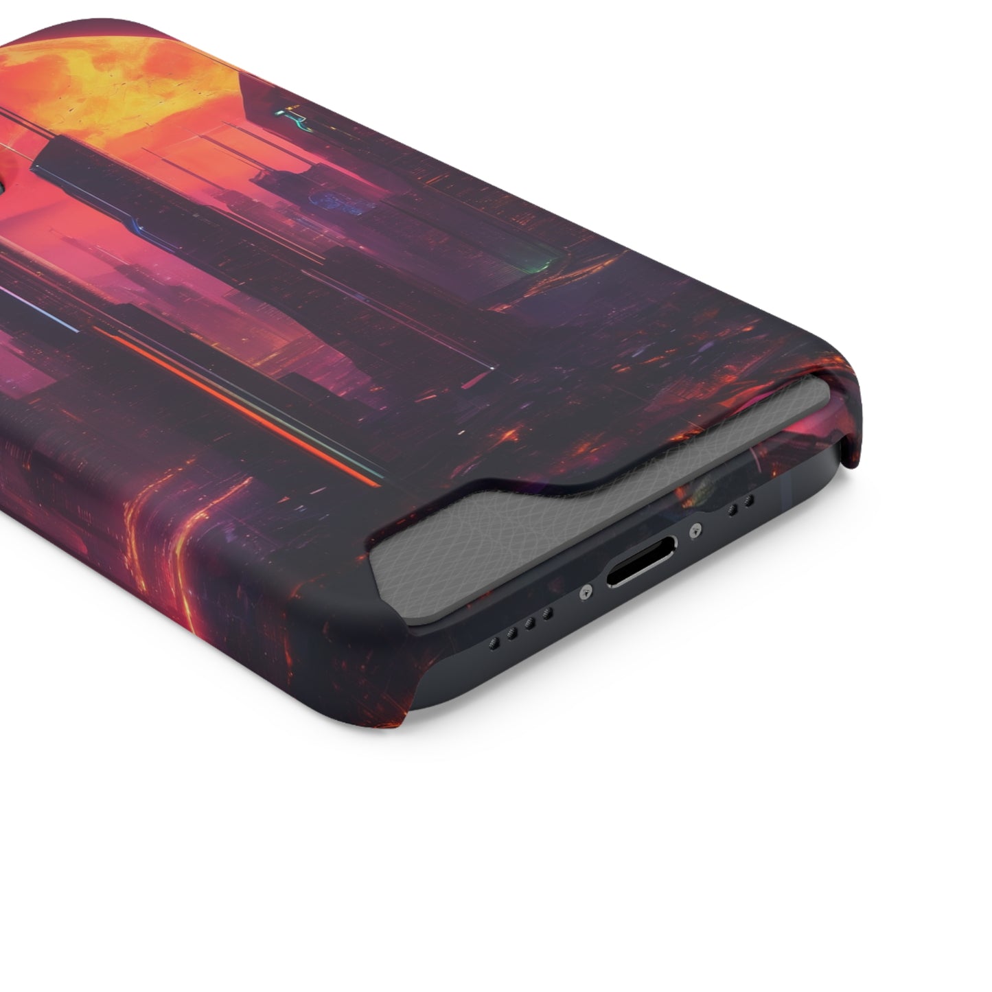 Cyberpunk Neon Card Holder Phone Case MagSafe