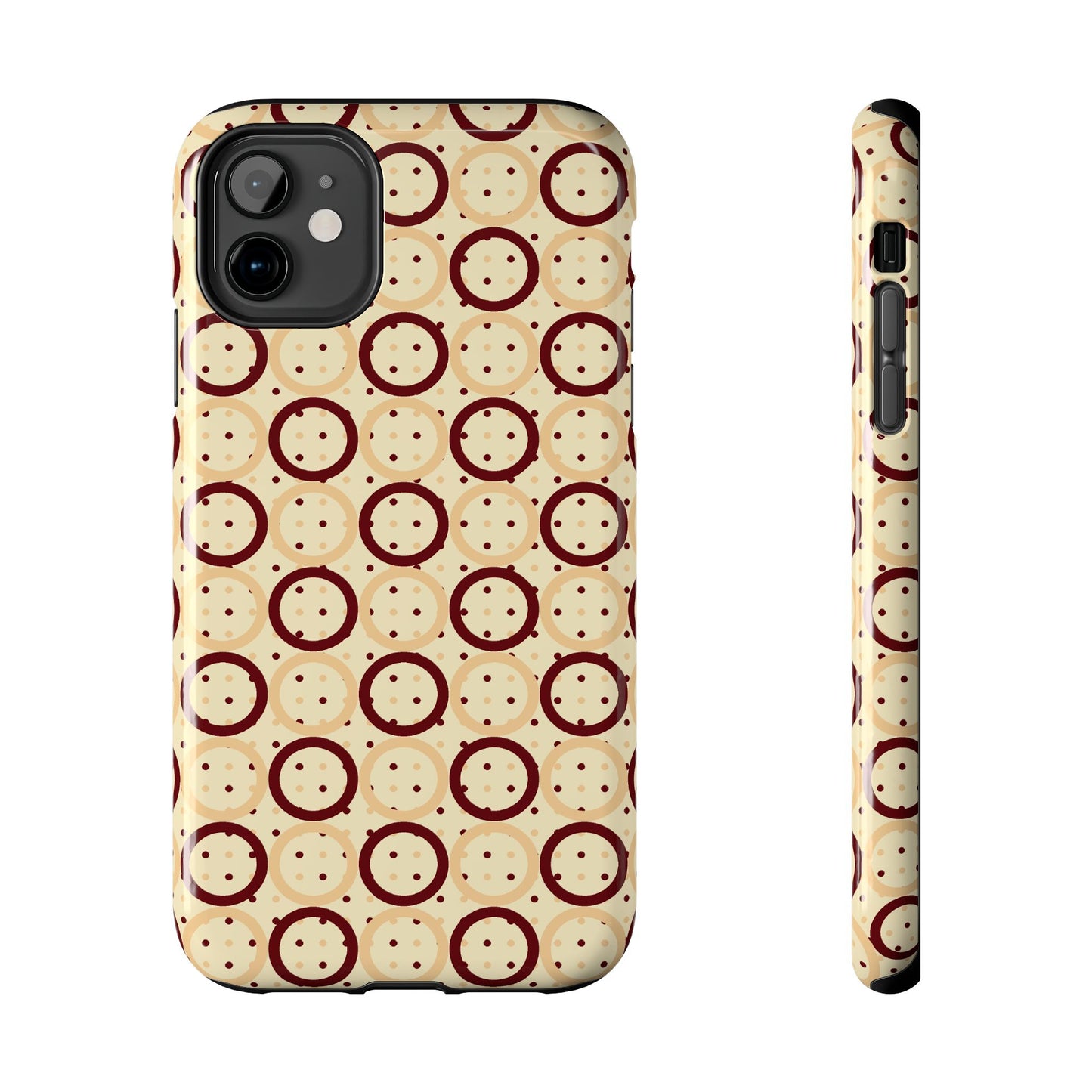 Beige Circle Dot Abstract Pattern Tough Phone Cases, Case-Mate